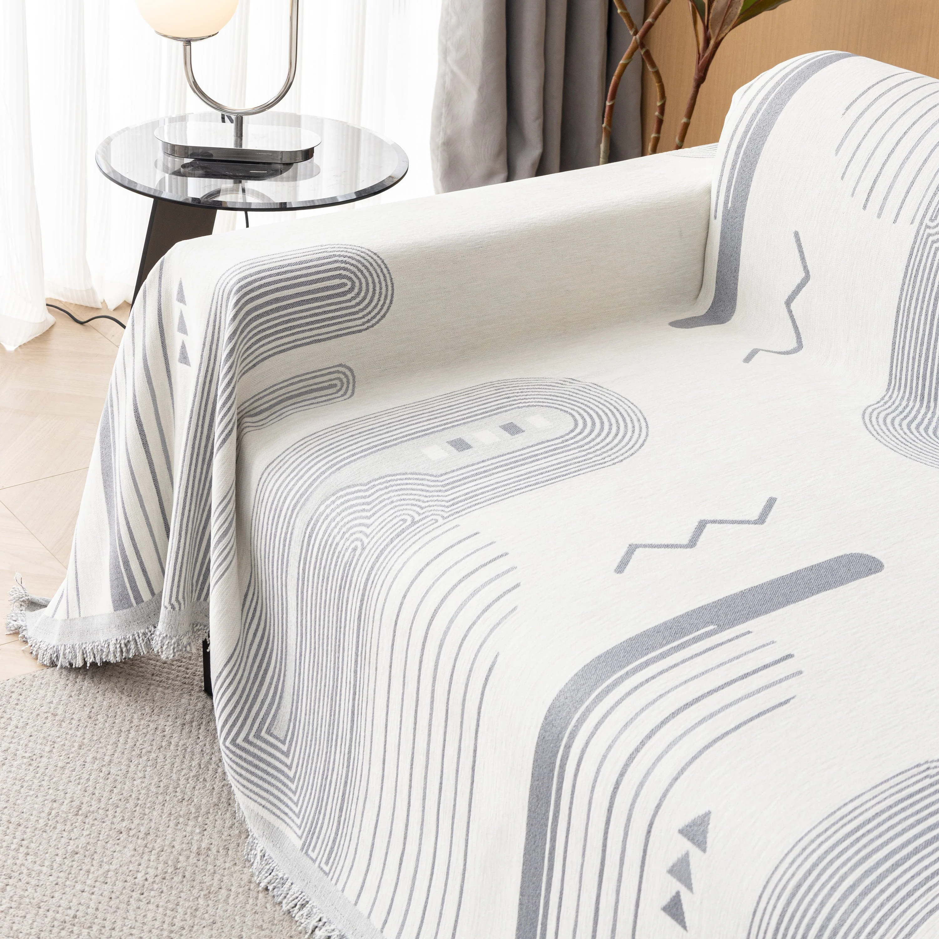Boho Couch Throw Covers with Tassel Thick Durable Sofa Cover Blanket Furniture Slipcover Sectional - Image 66