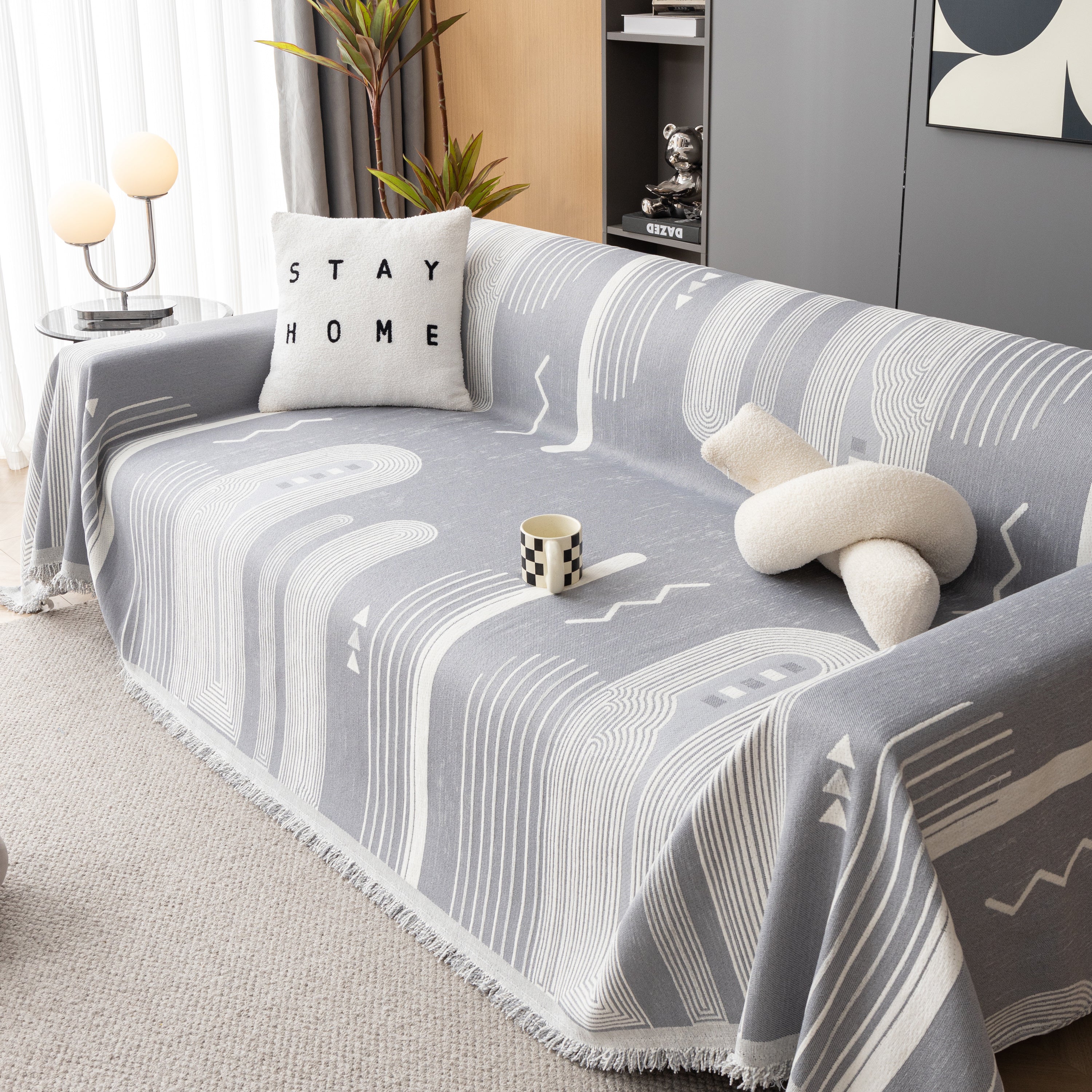 Boho Couch Throw Covers with Tassel Thick Durable Sofa Cover Blanket Furniture Slipcover Sectional - Image 68