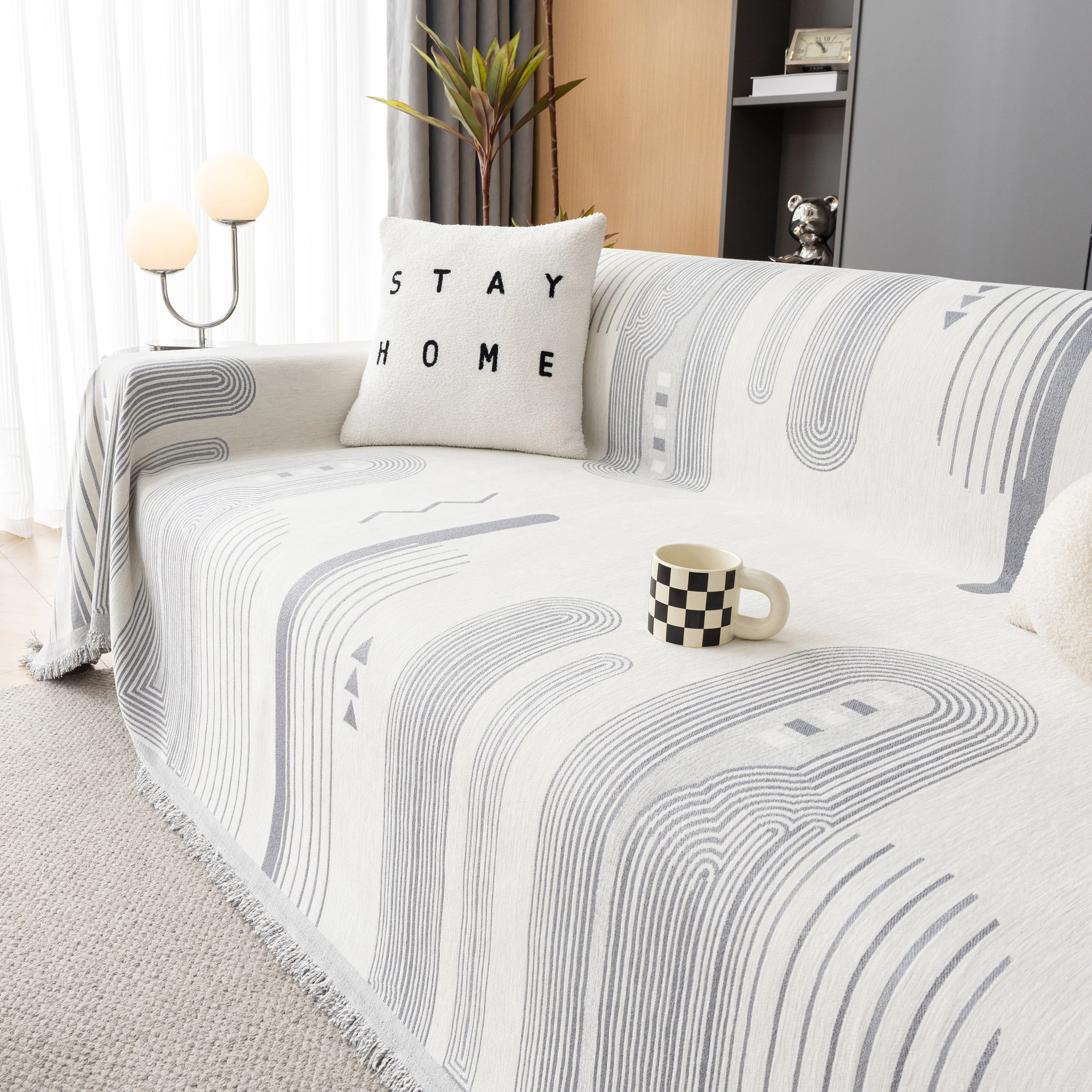 Boho Couch Throw Covers with Tassel Thick Durable Sofa Cover Blanket Furniture Slipcover Sectional - Image 71
