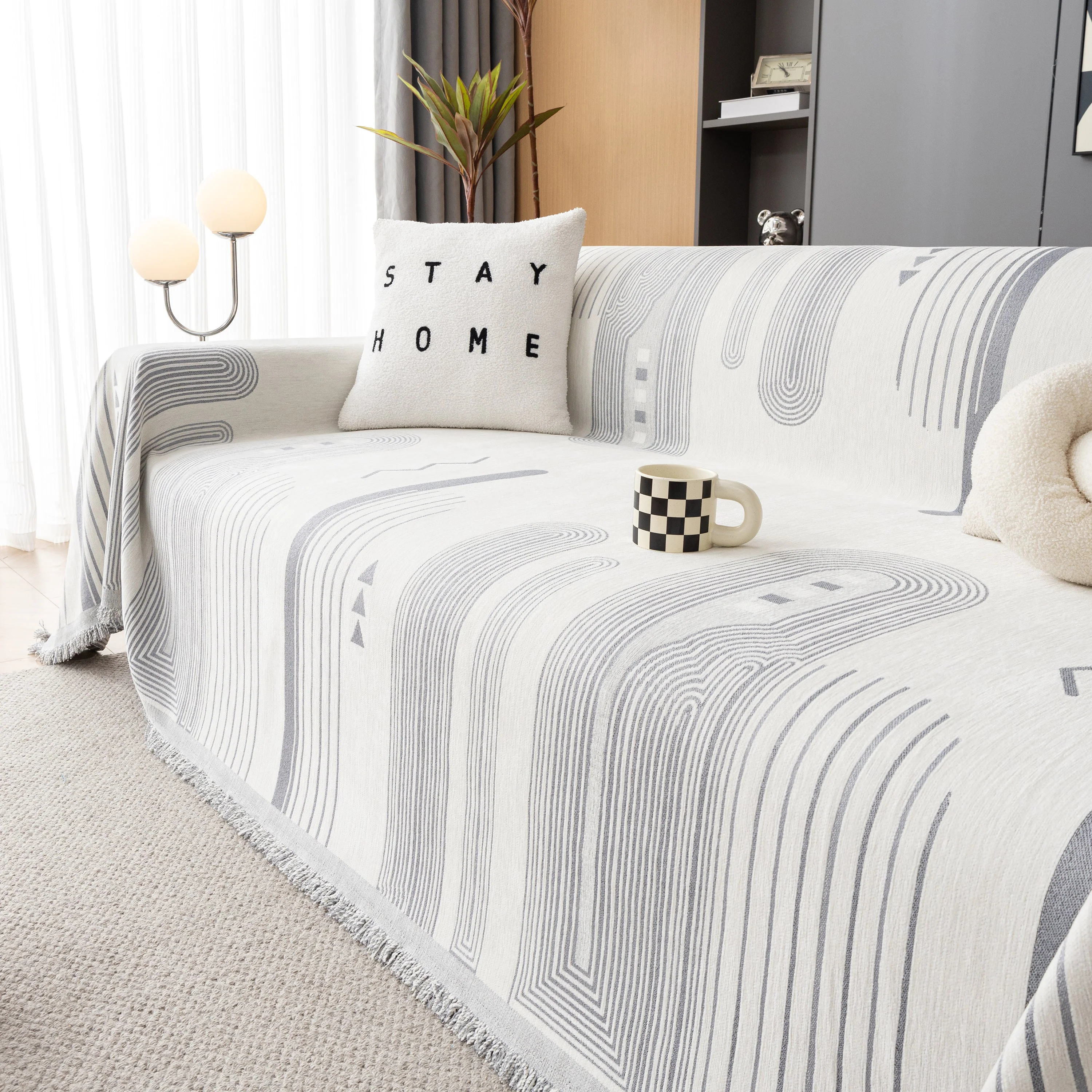 Boho Couch Throw Covers with Tassel Thick Durable Sofa Cover Blanket Furniture Slipcover Sectional - Image 72