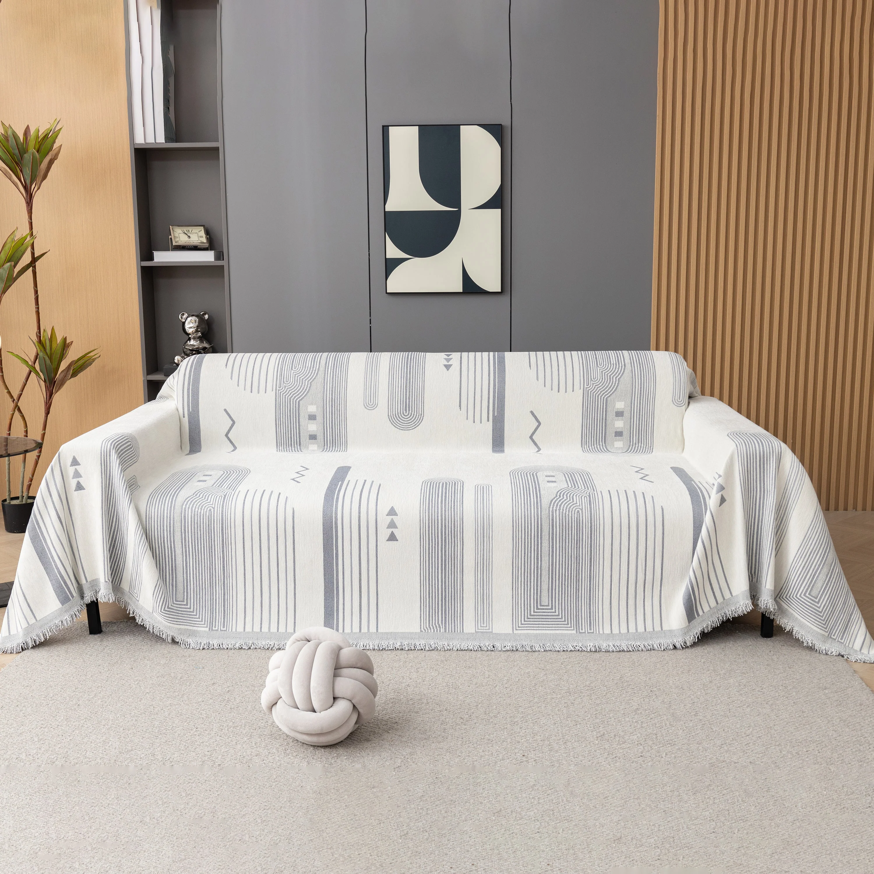 Boho Couch Throw Covers with Tassel Thick Durable Sofa Cover Blanket Furniture Slipcover Sectional - Image 77