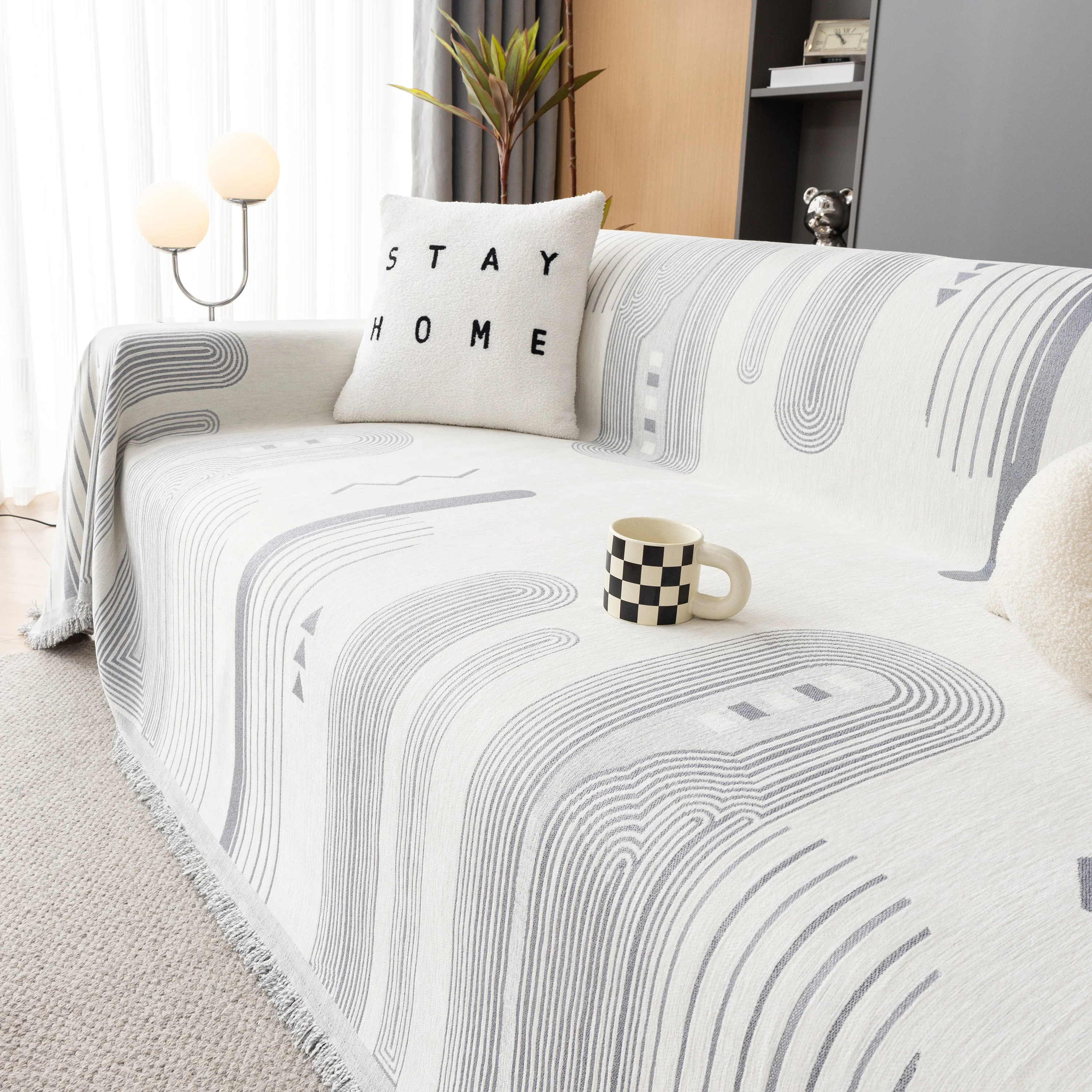 Boho Couch Throw Covers with Tassel Thick Durable Sofa Cover Blanket Furniture Slipcover Sectional - Image 82