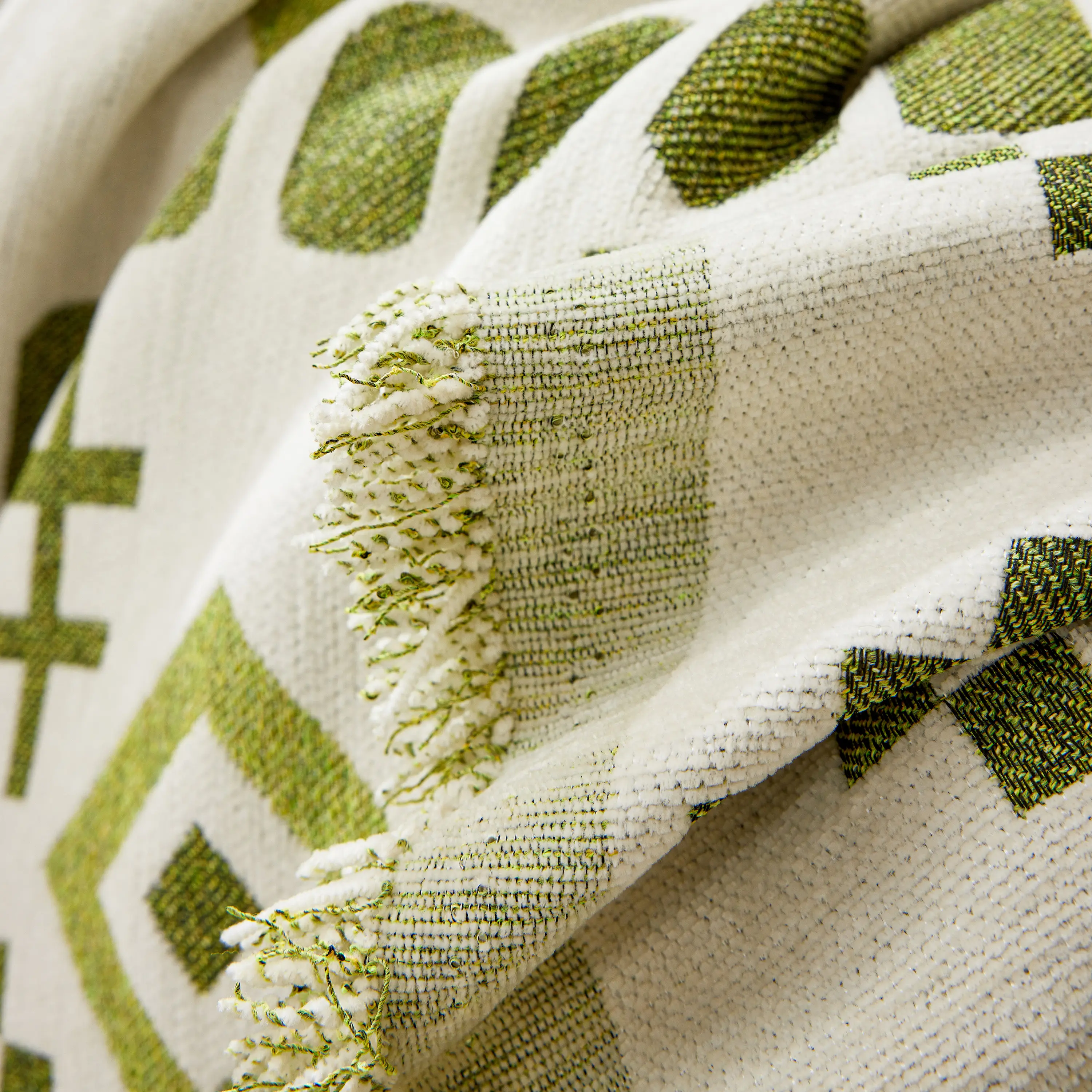 Boho Geometric Chenille Throw Sofa Cover Soft Textured Decorative Couch Blanket - Image 113