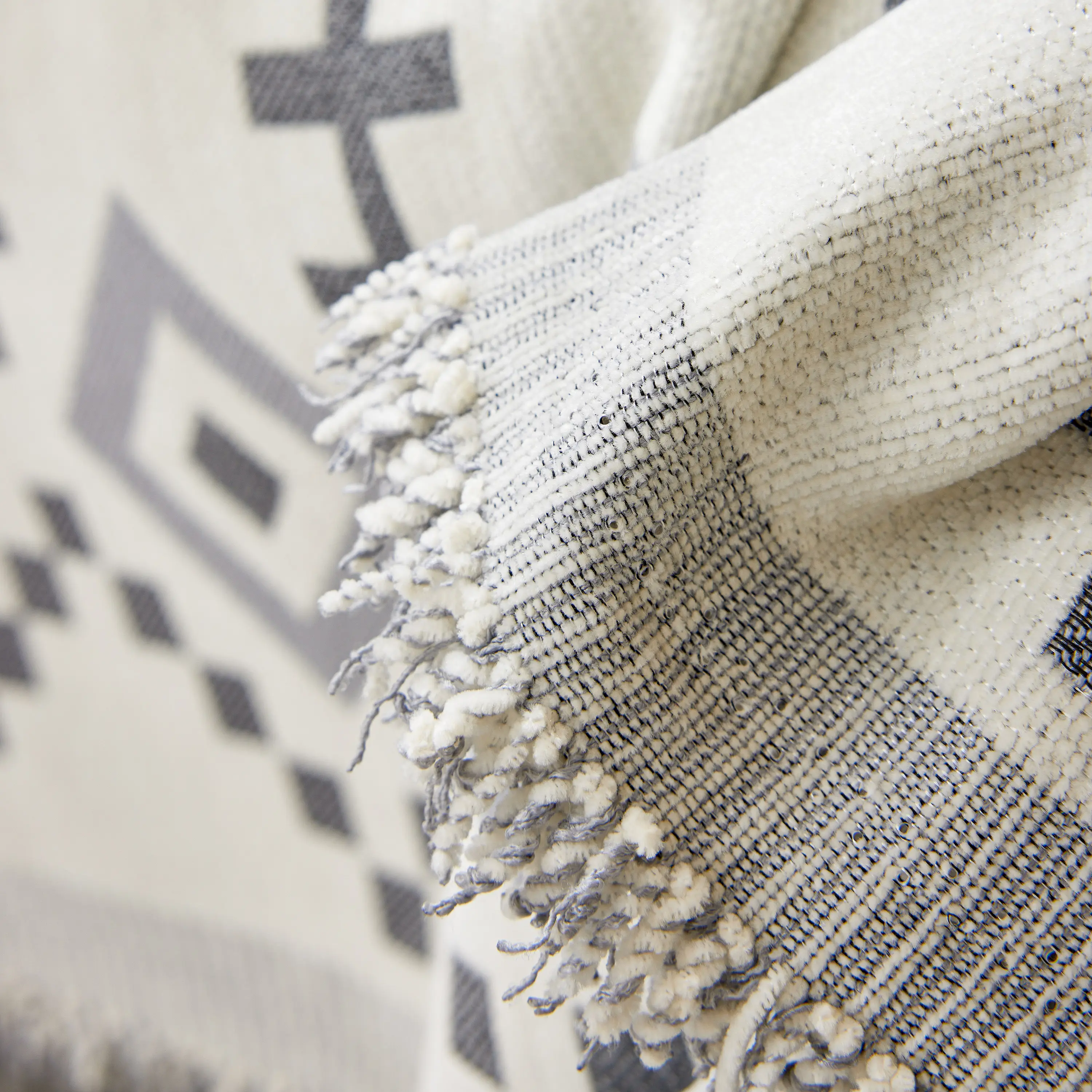 Boho Geometric Chenille Throw Sofa Cover Soft Textured Decorative Couch Blanket - Image 169