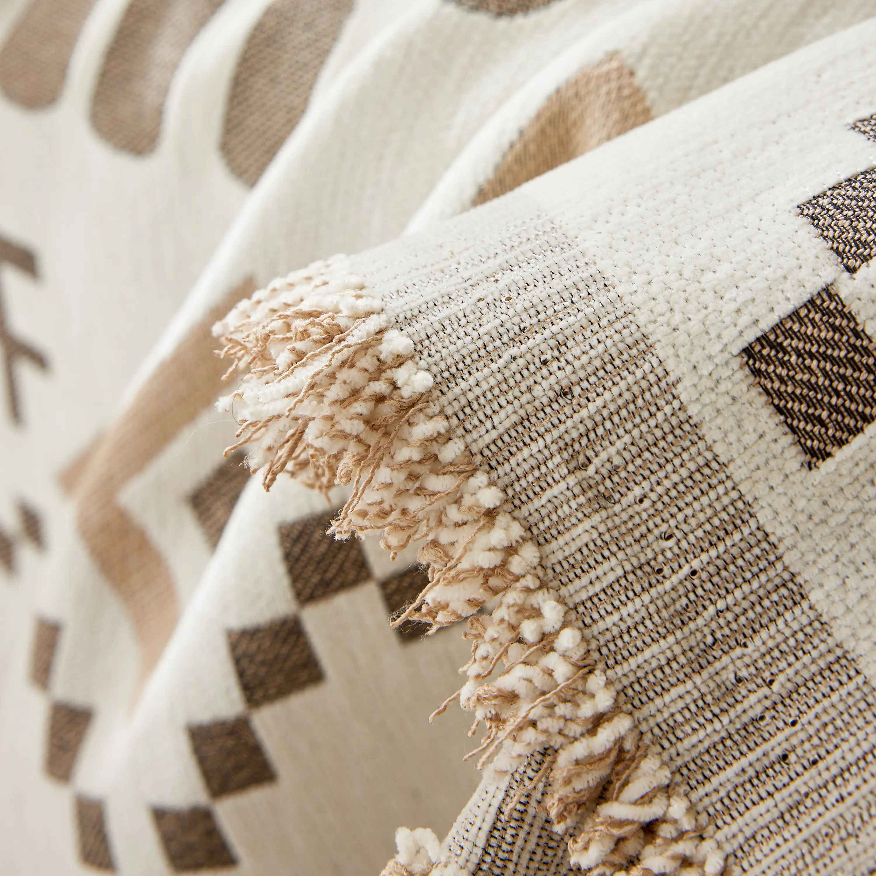 Boho Geometric Chenille Throw Sofa Cover Soft Textured Decorative Couch Blanket - Image 85
