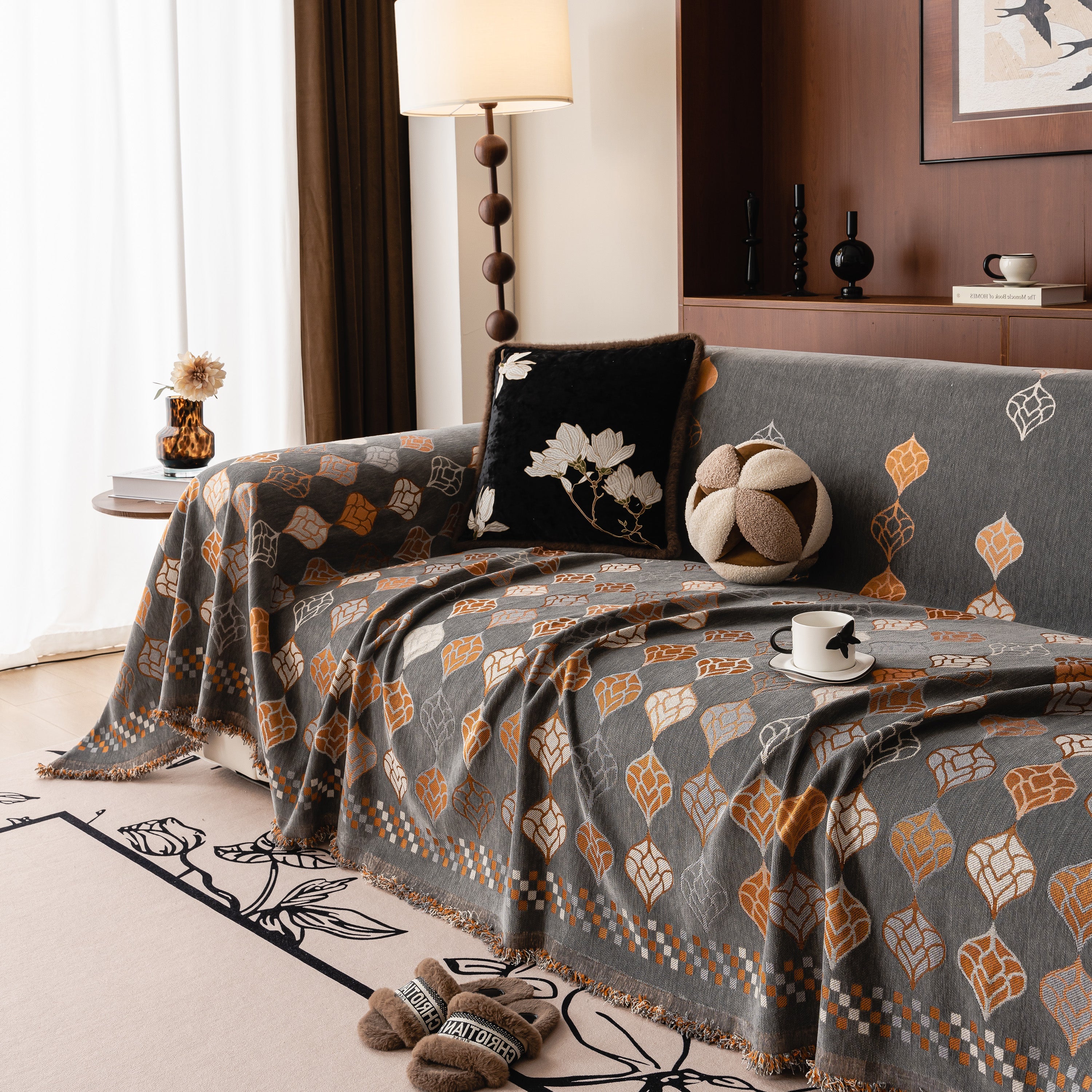 Boho Geometric Sofa Slipcovers Chenille Scratch Resistant Couch Protective Covers - Image 10
