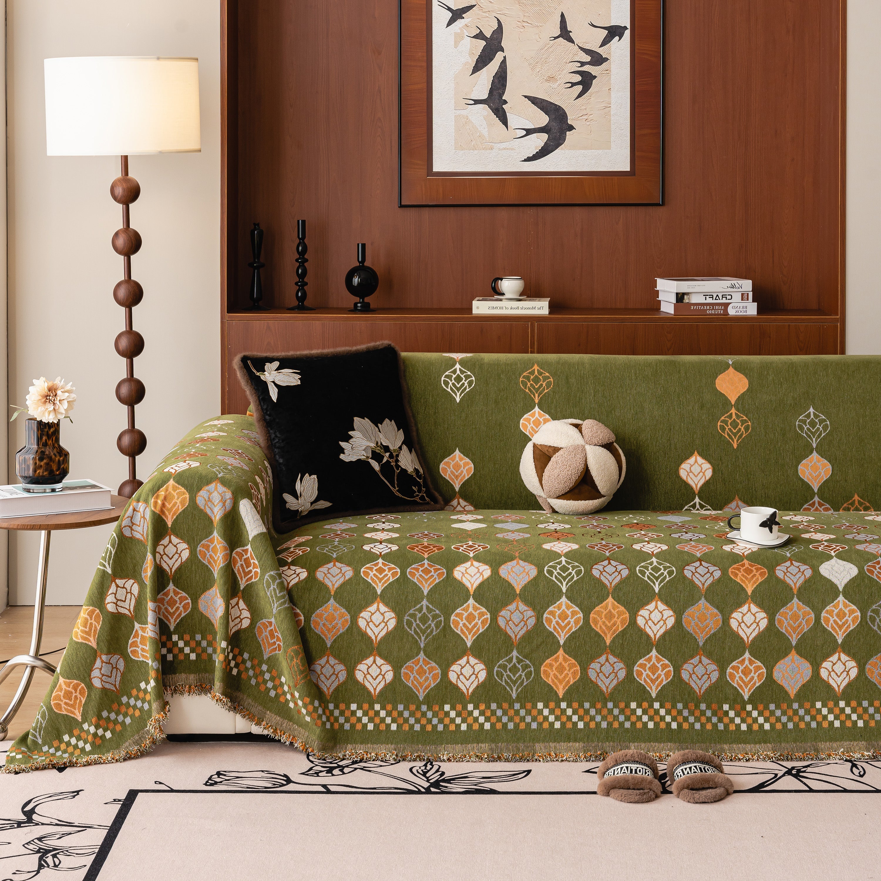 Boho Geometric Sofa Slipcovers Chenille Scratch Resistant Couch Protective Covers - Image 100
