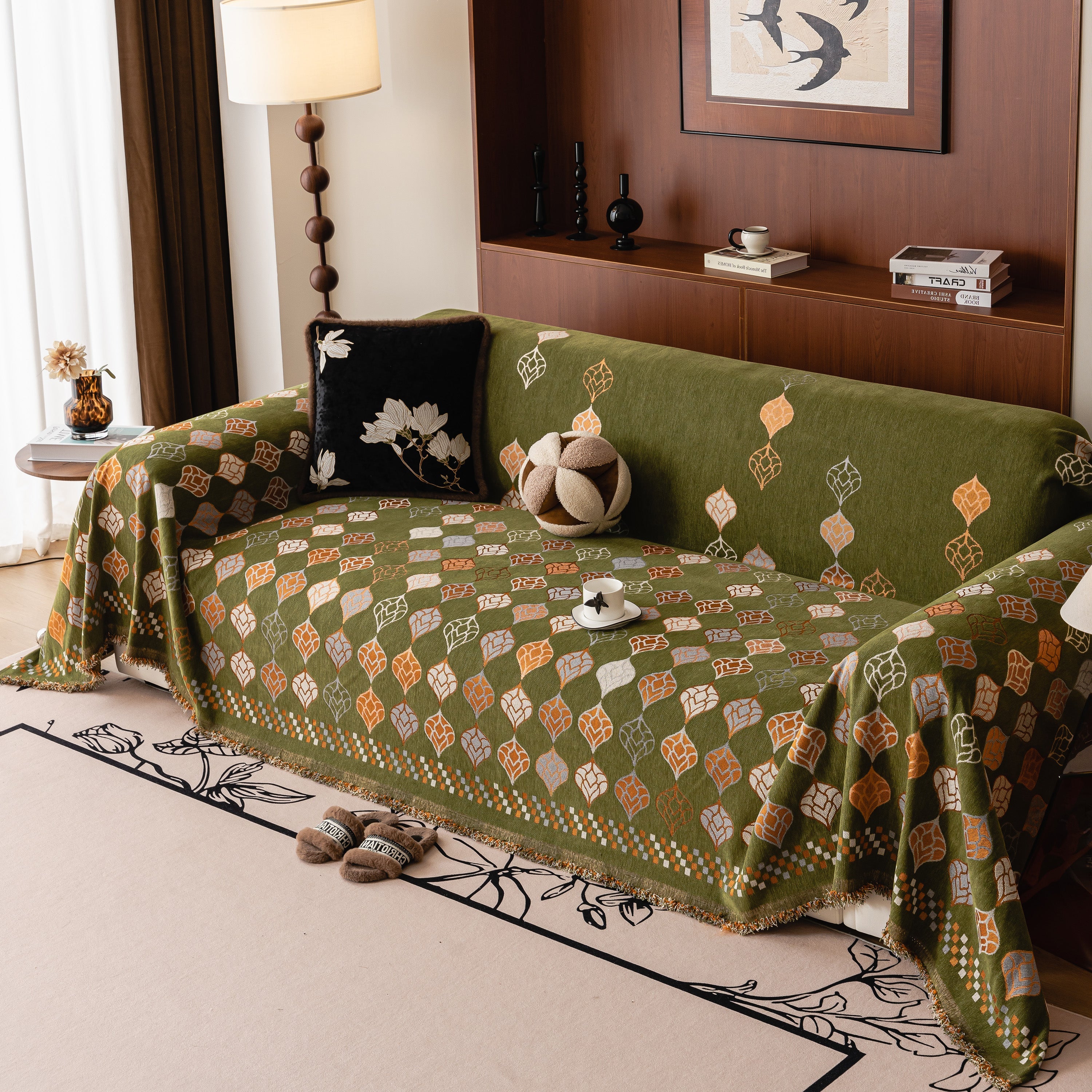 Boho Geometric Sofa Slipcovers Chenille Scratch Resistant Couch Protective Covers - Image 101