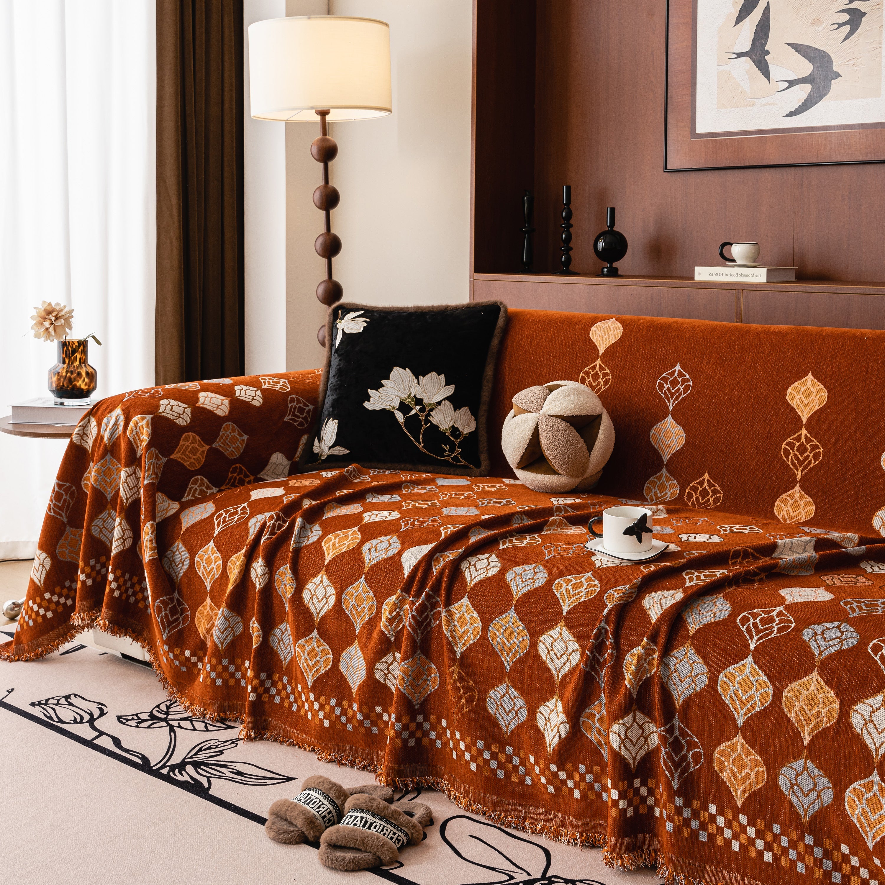 Boho Geometric Sofa Slipcovers Chenille Scratch Resistant Couch Protective Covers - Image 106