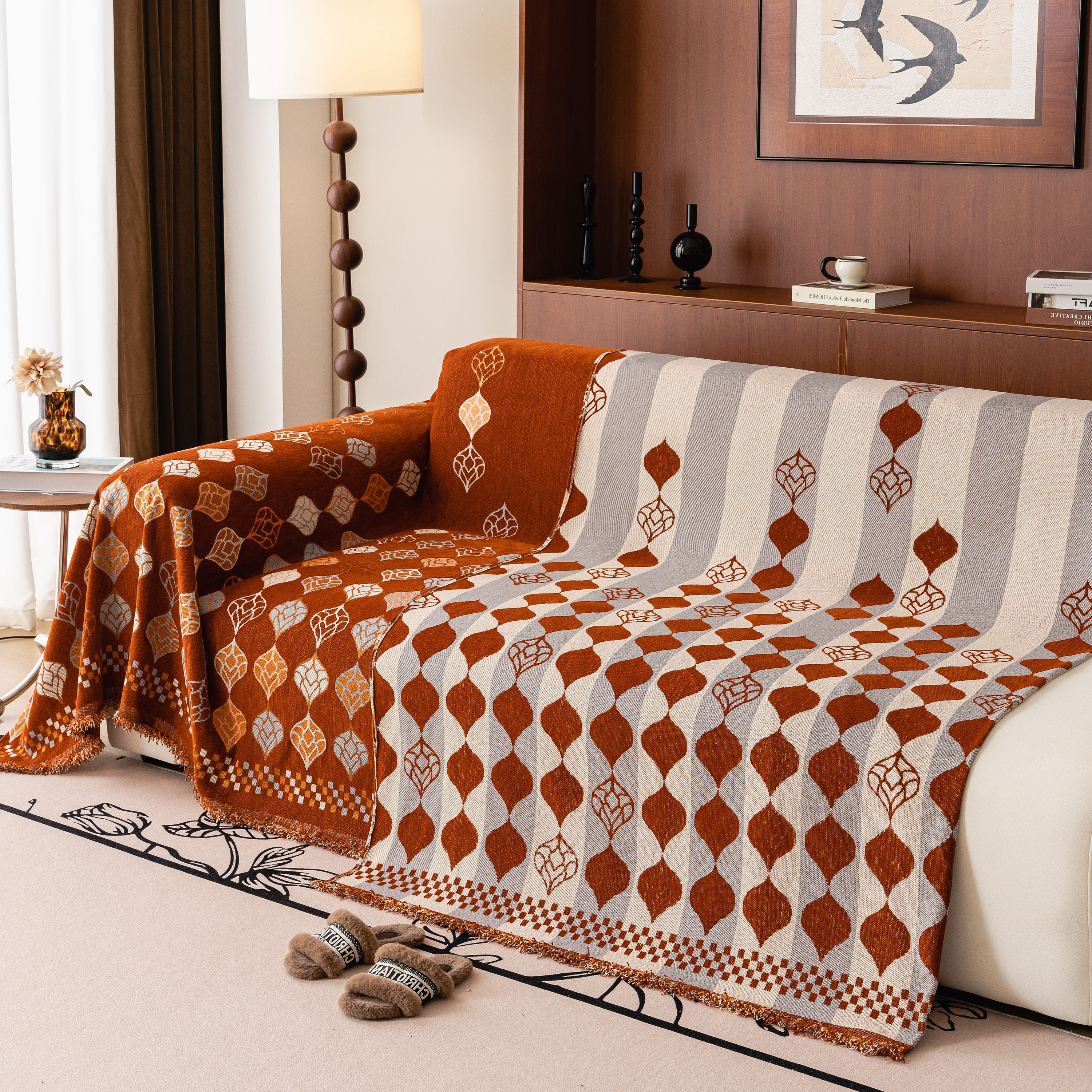 Boho Geometric Sofa Slipcovers Chenille Scratch Resistant Couch Protective Covers - Image 108