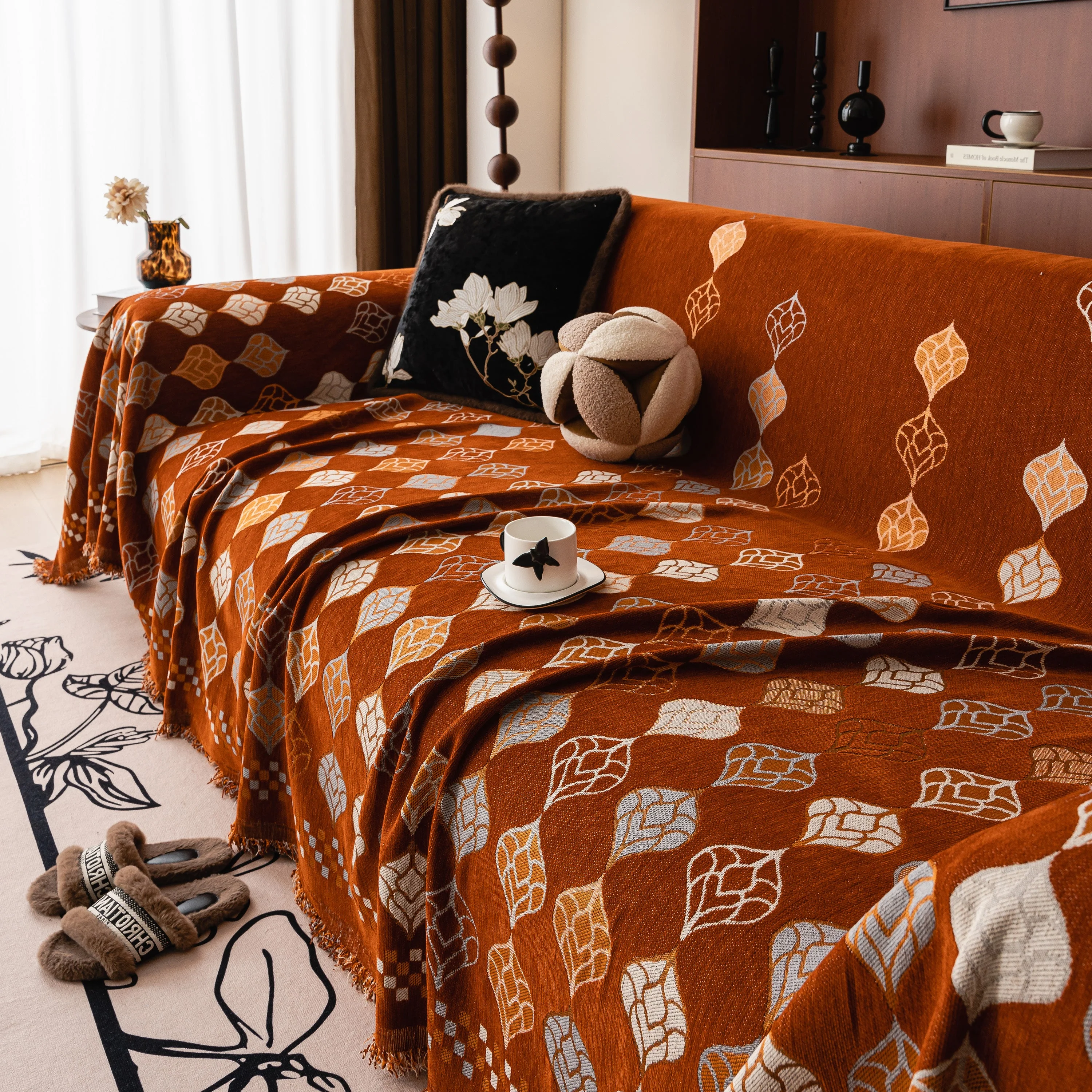 Boho Geometric Sofa Slipcovers Chenille Scratch Resistant Couch Protective Covers - Image 111