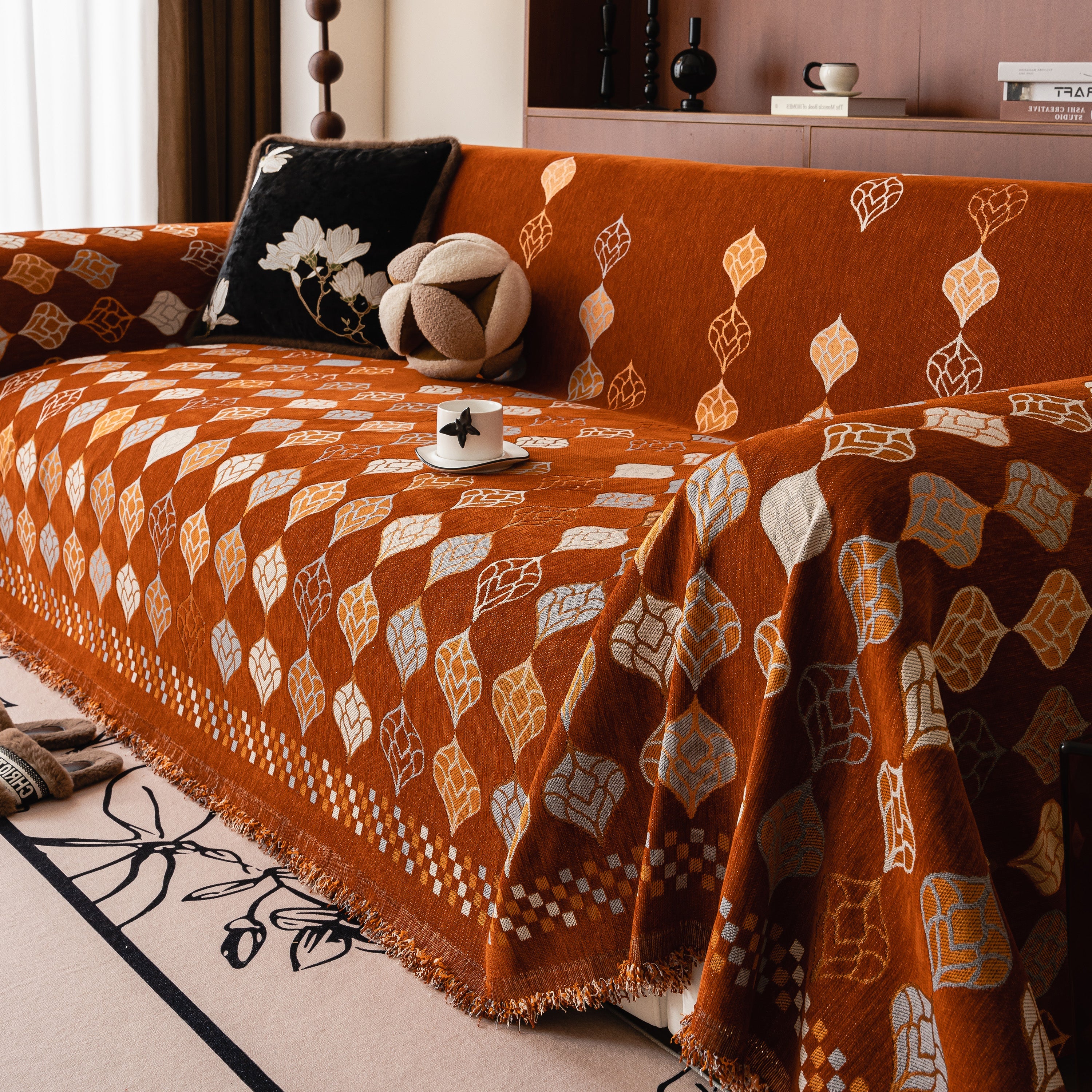Boho Geometric Sofa Slipcovers Chenille Scratch Resistant Couch Protective Covers - Image 112
