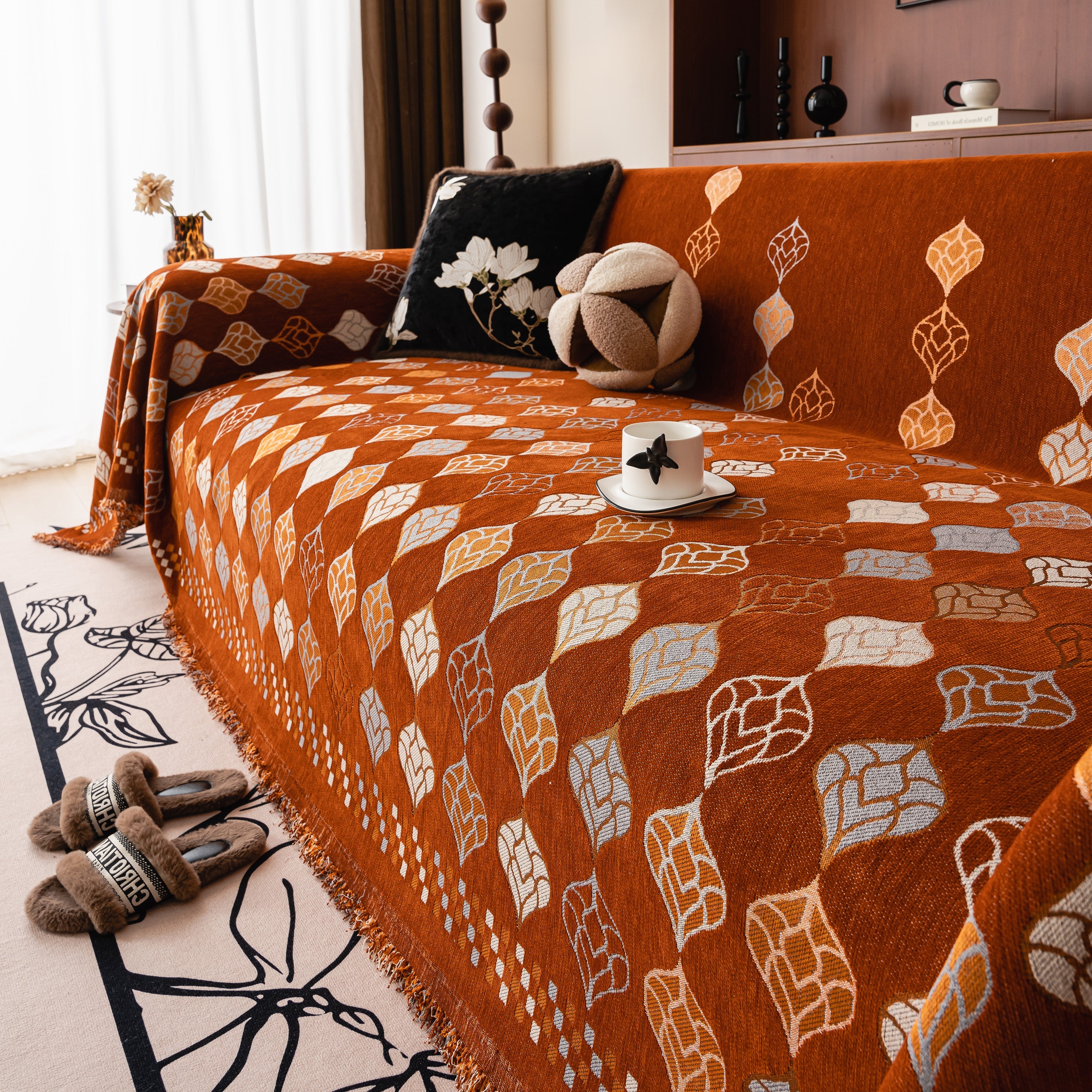 Boho Geometric Sofa Slipcovers Chenille Scratch Resistant Couch Protective Covers - Image 114