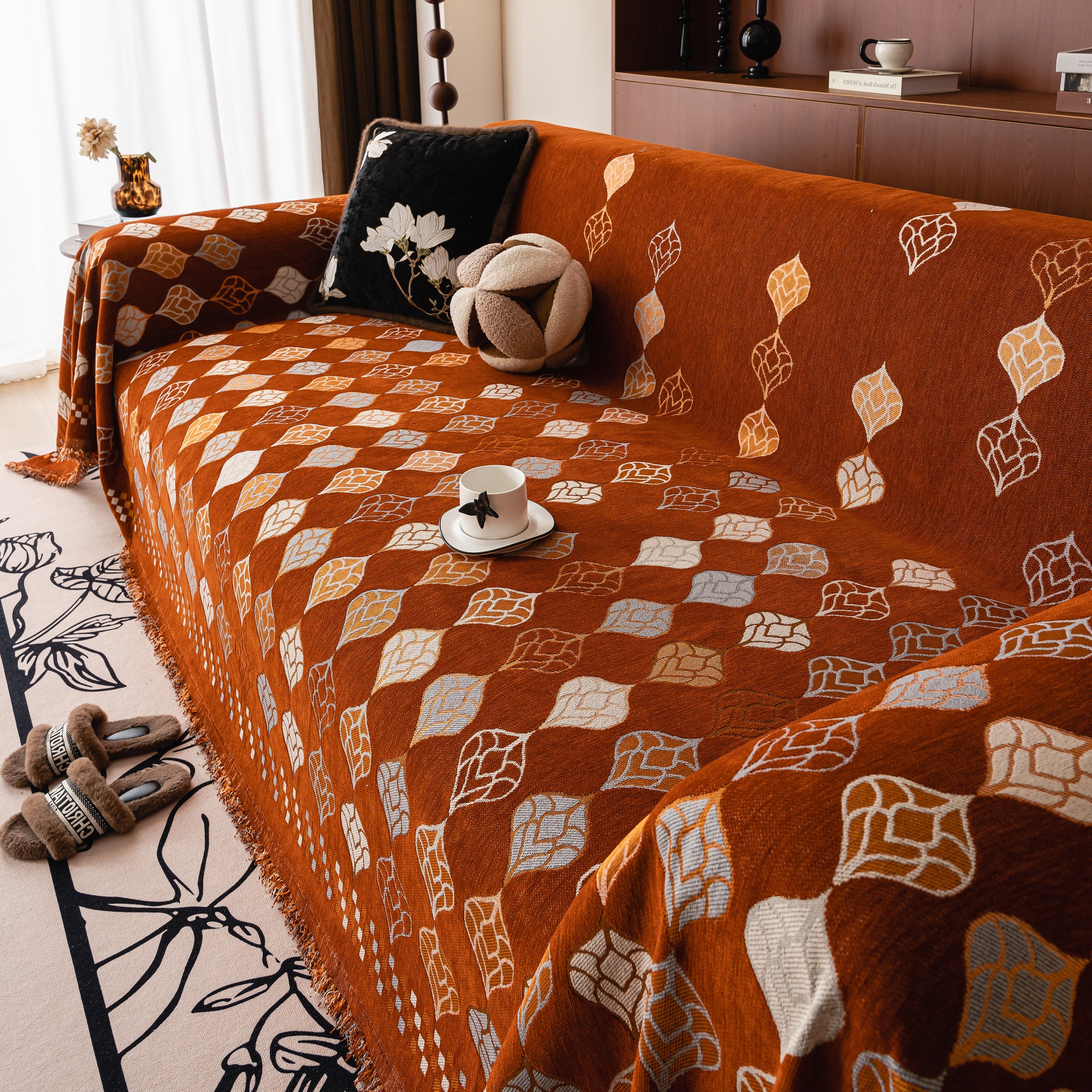 Boho Geometric Sofa Slipcovers Chenille Scratch Resistant Couch Protective Covers - Image 116