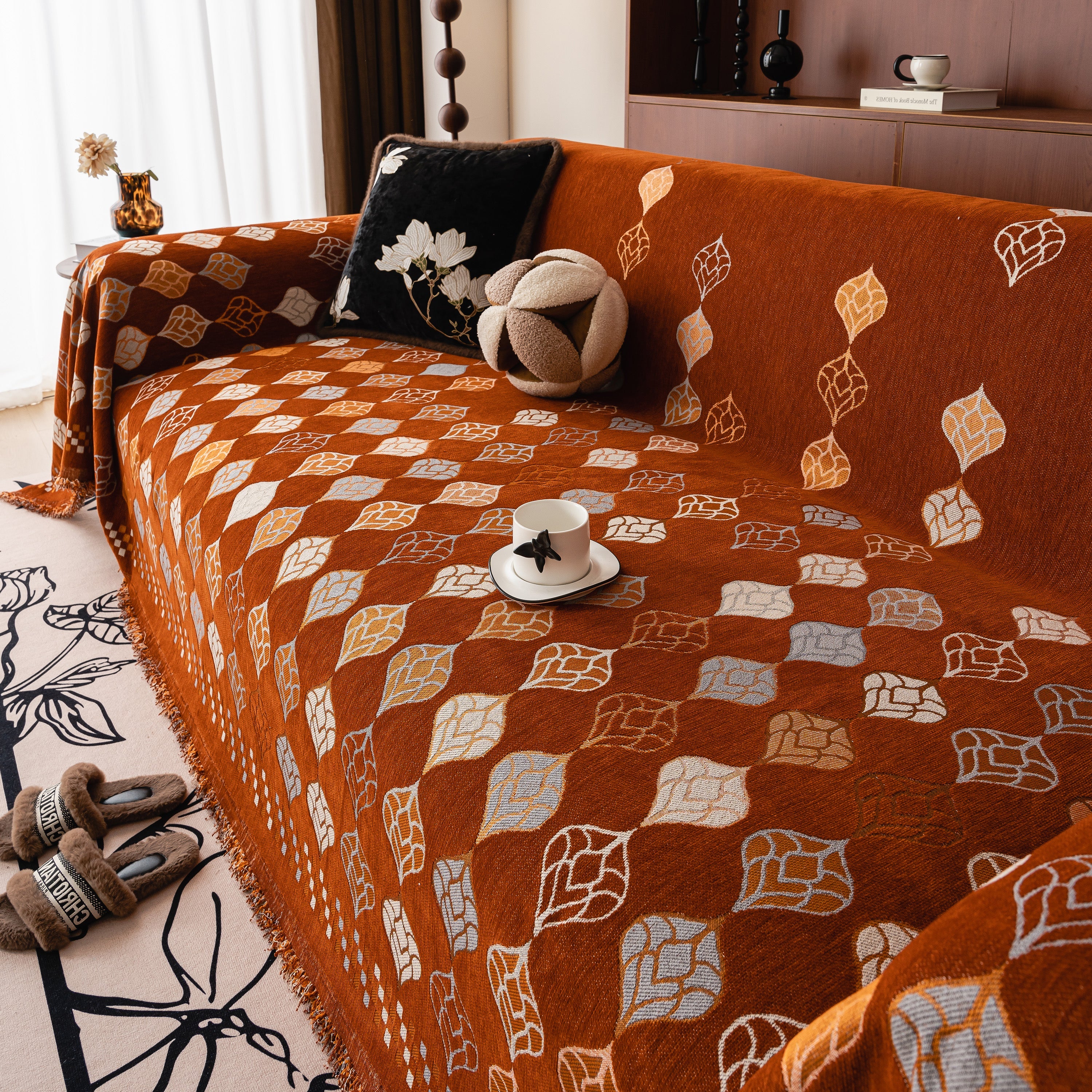 Boho Geometric Sofa Slipcovers Chenille Scratch Resistant Couch Protective Covers - Image 118