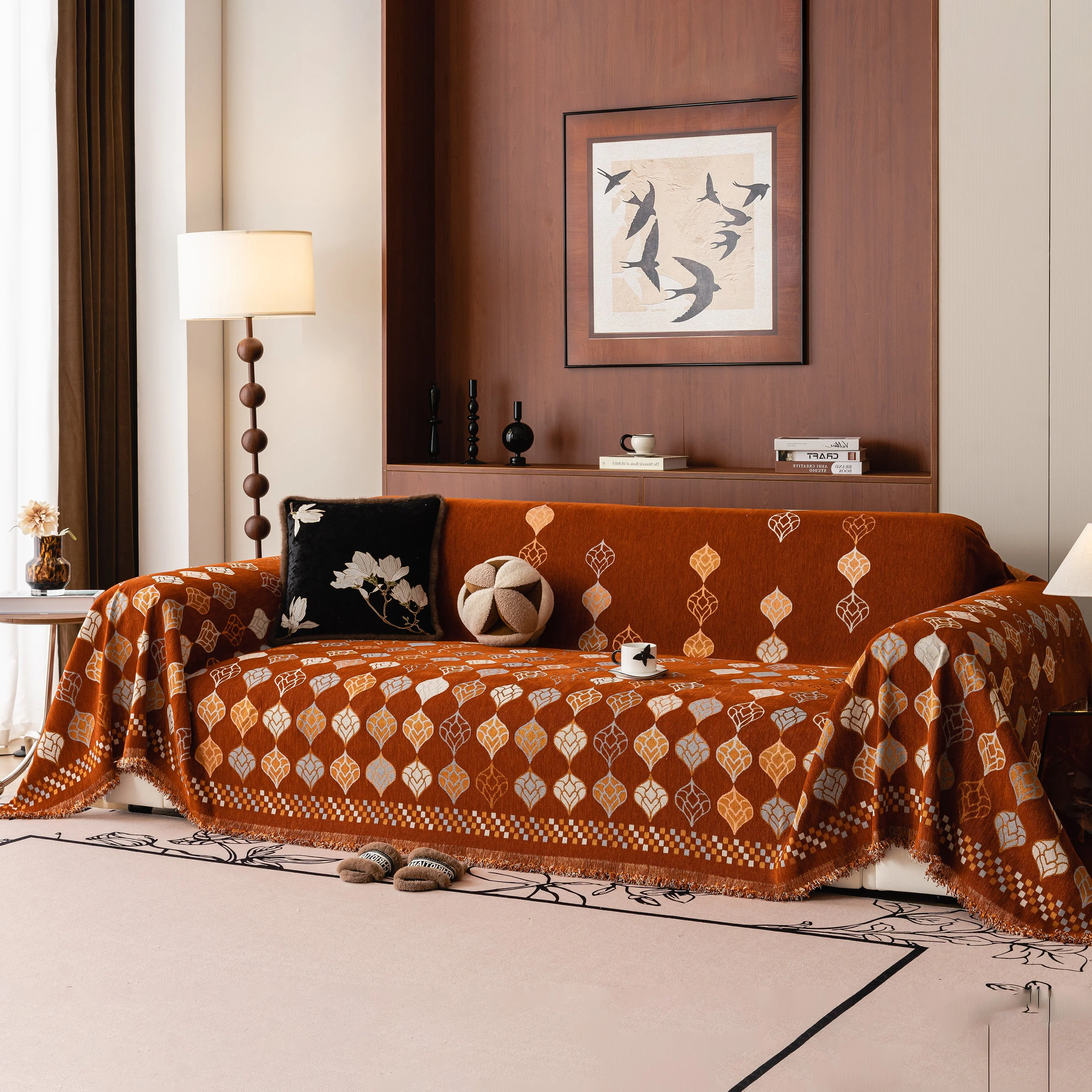 Boho Geometric Sofa Slipcovers Chenille Scratch Resistant Couch Protective Covers - Image 119