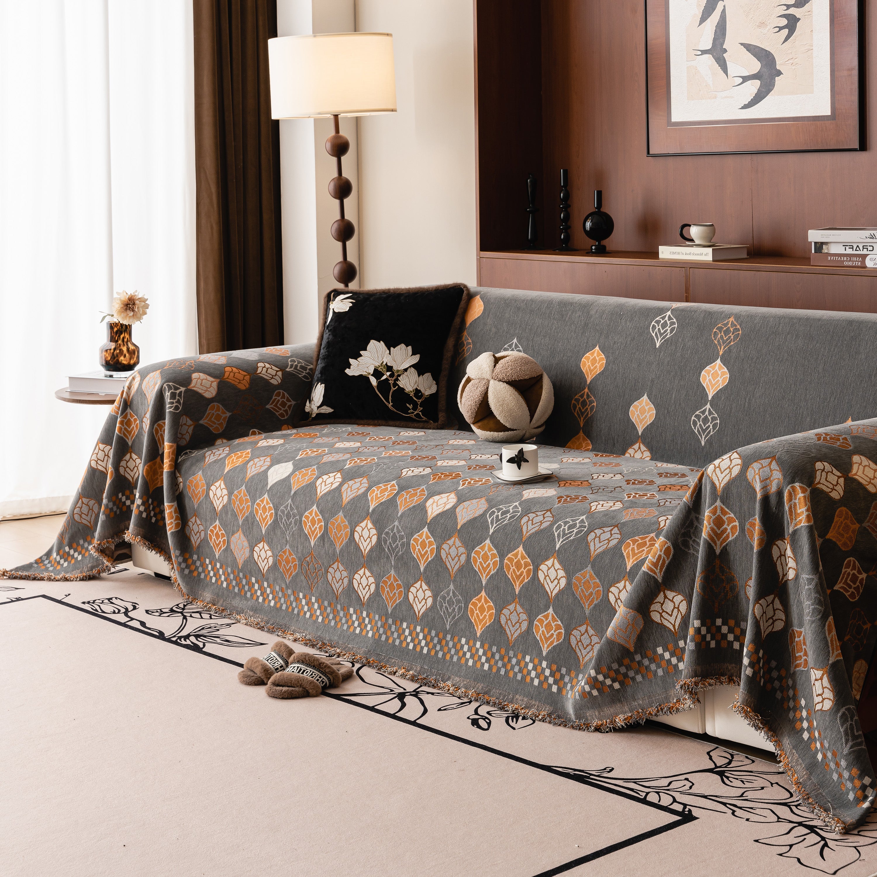 Boho Geometric Sofa Slipcovers Chenille Scratch Resistant Couch Protective Covers - Image 12