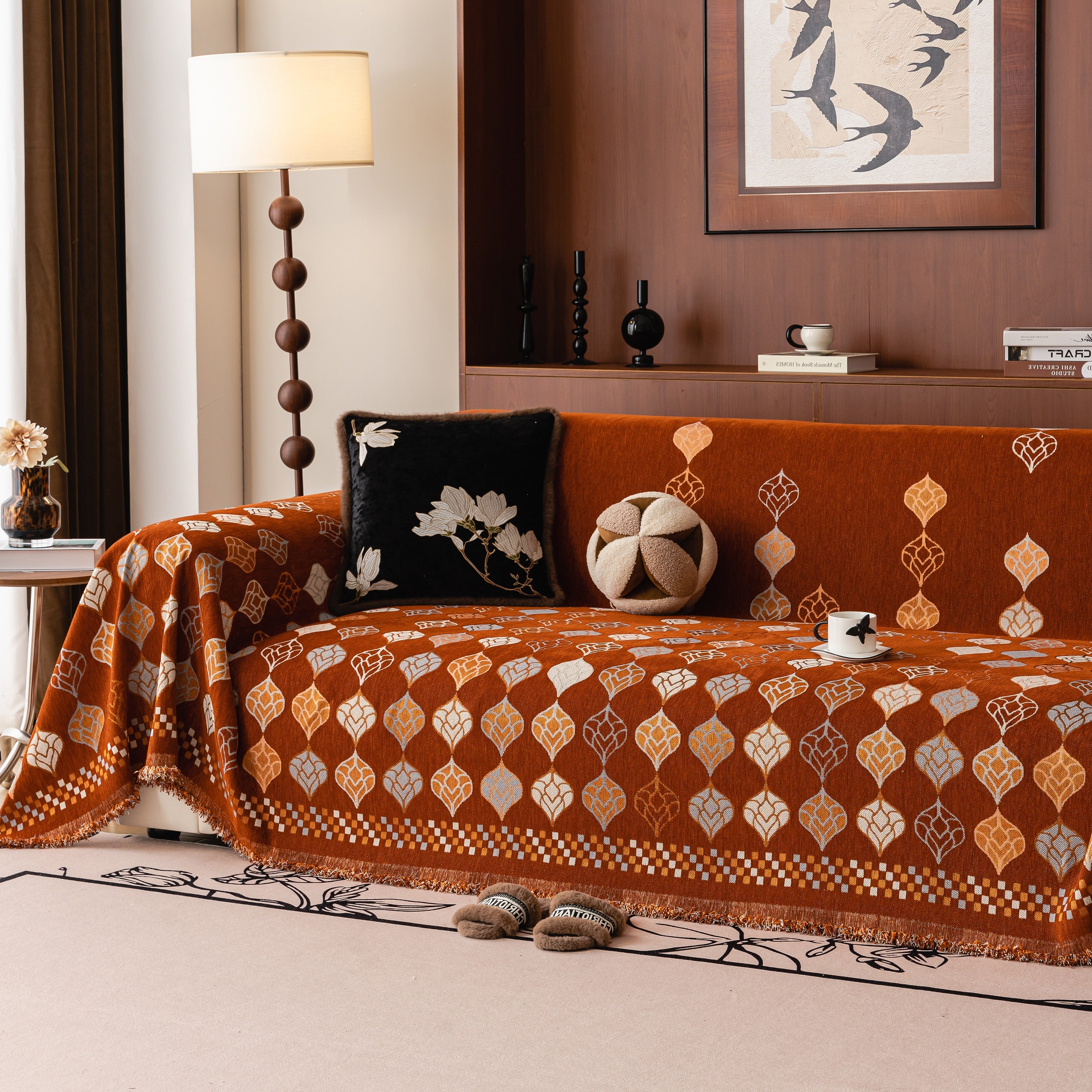 Boho Geometric Sofa Slipcovers Chenille Scratch Resistant Couch Protective Covers - Image 120