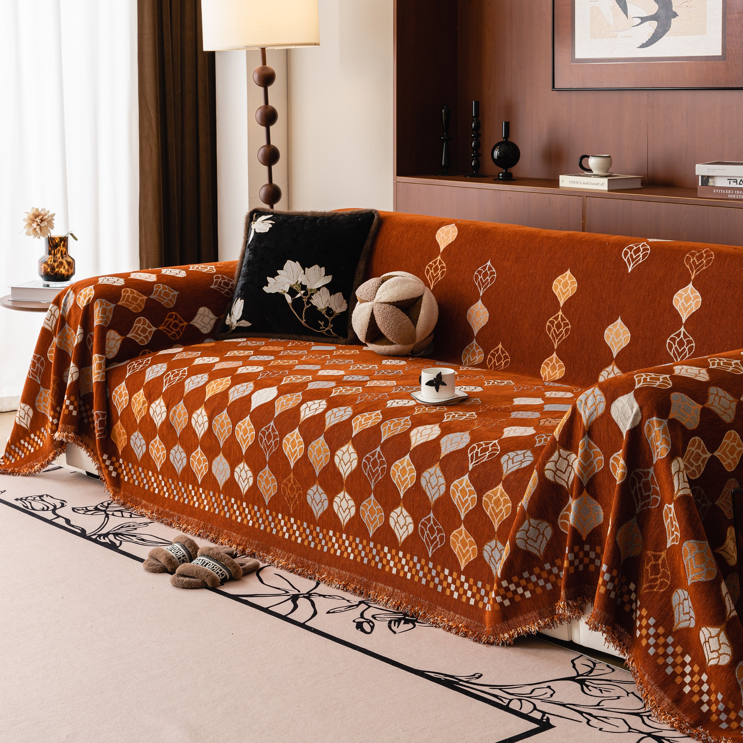 Boho Geometric Sofa Slipcovers Chenille Scratch Resistant Couch Protective Covers - Image 123