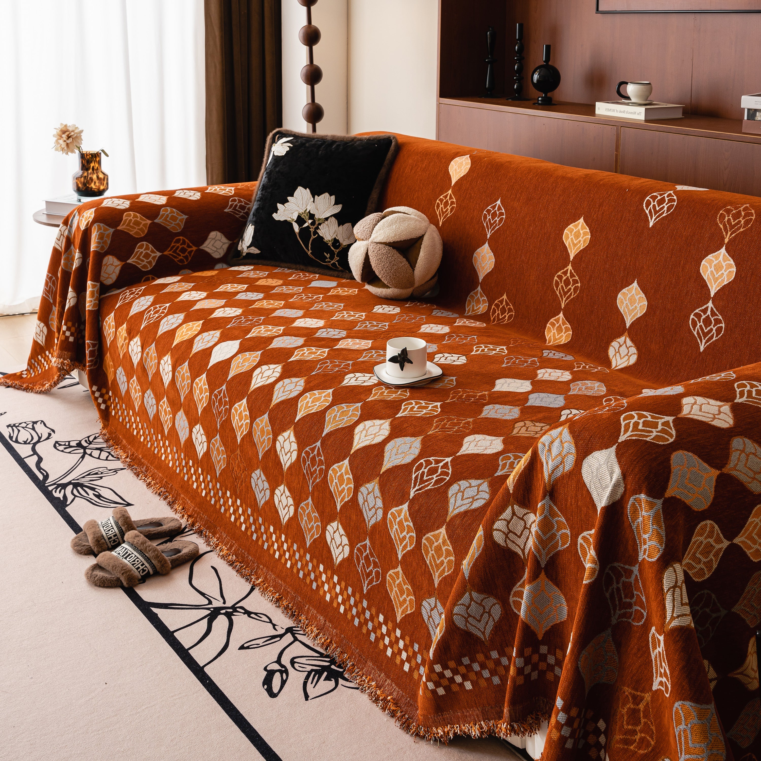 Boho Geometric Sofa Slipcovers Chenille Scratch Resistant Couch Protective Covers - Image 124