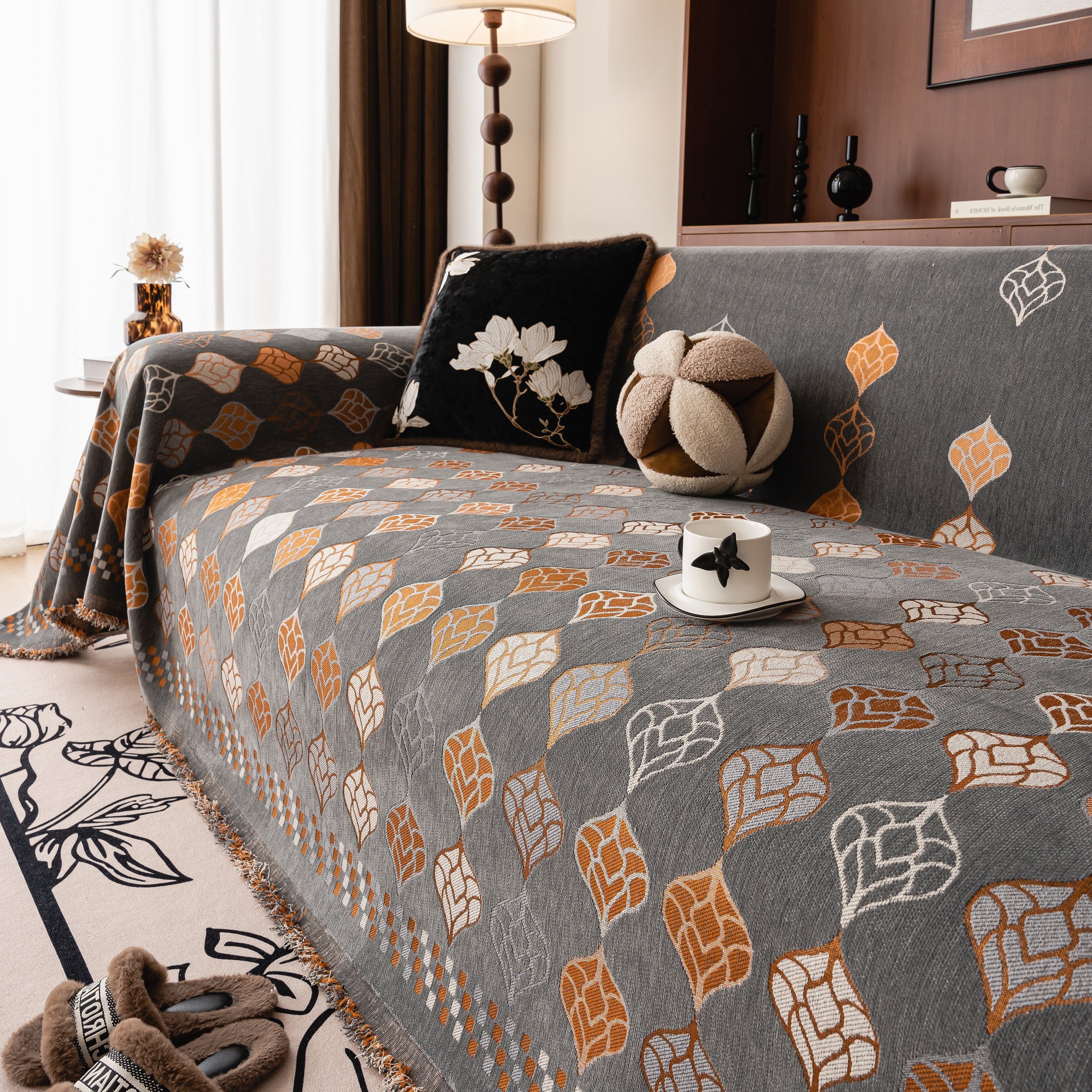 Boho Geometric Sofa Slipcovers Chenille Scratch Resistant Couch Protective Covers - Image 15