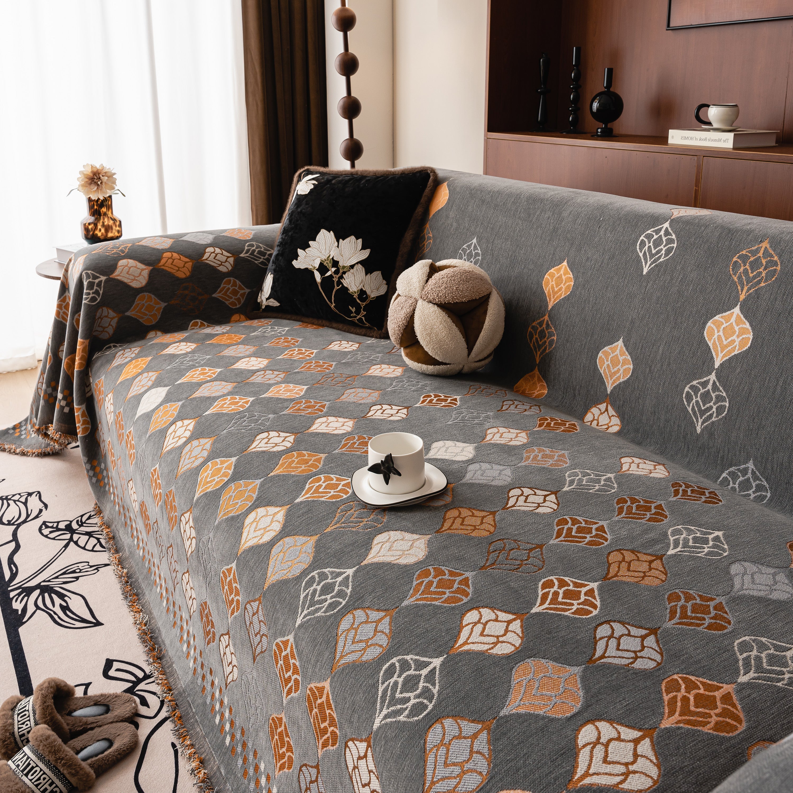 Boho Geometric Sofa Slipcovers Chenille Scratch Resistant Couch Protective Covers - Image 16