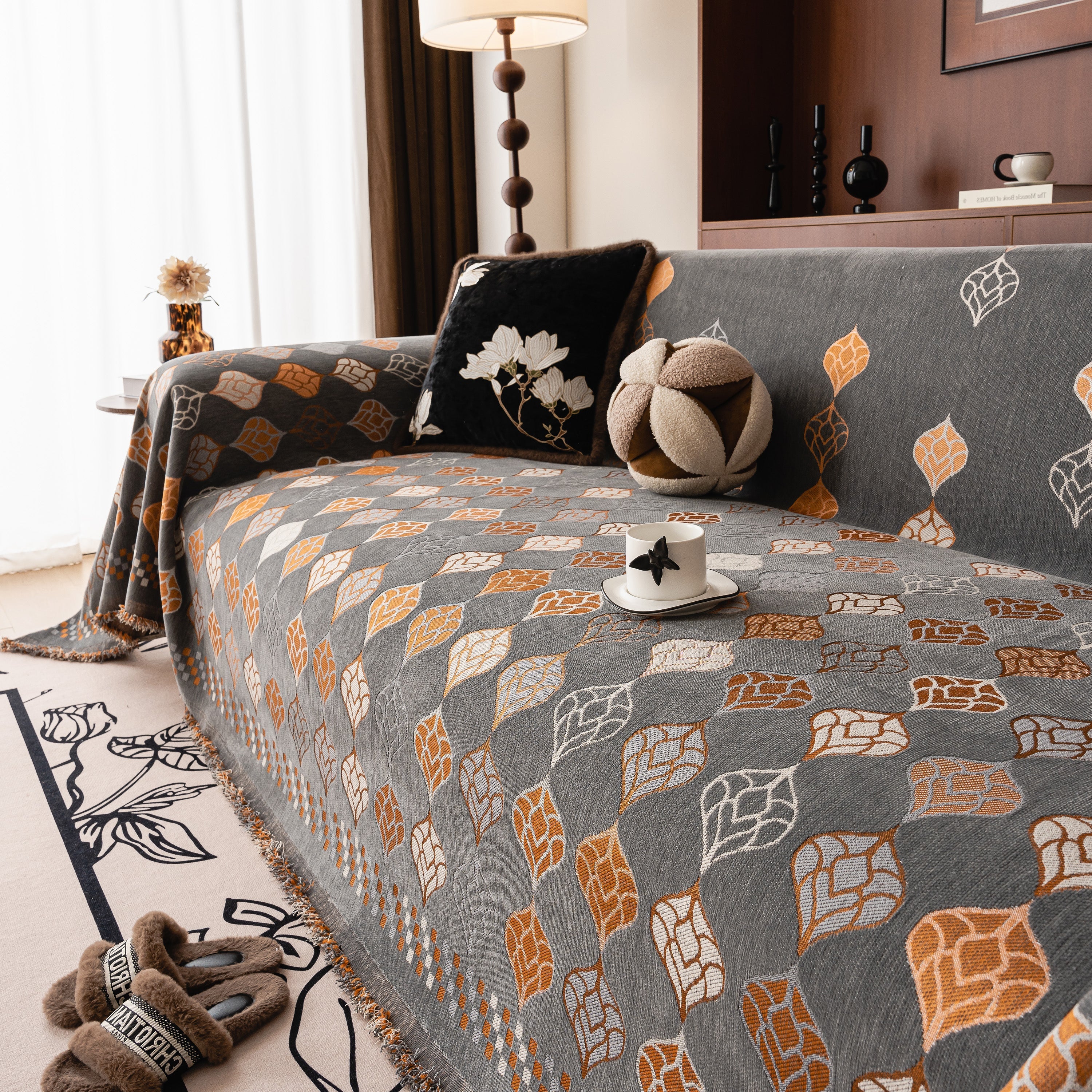 Boho Geometric Sofa Slipcovers Chenille Scratch Resistant Couch Protective Covers - Image 17