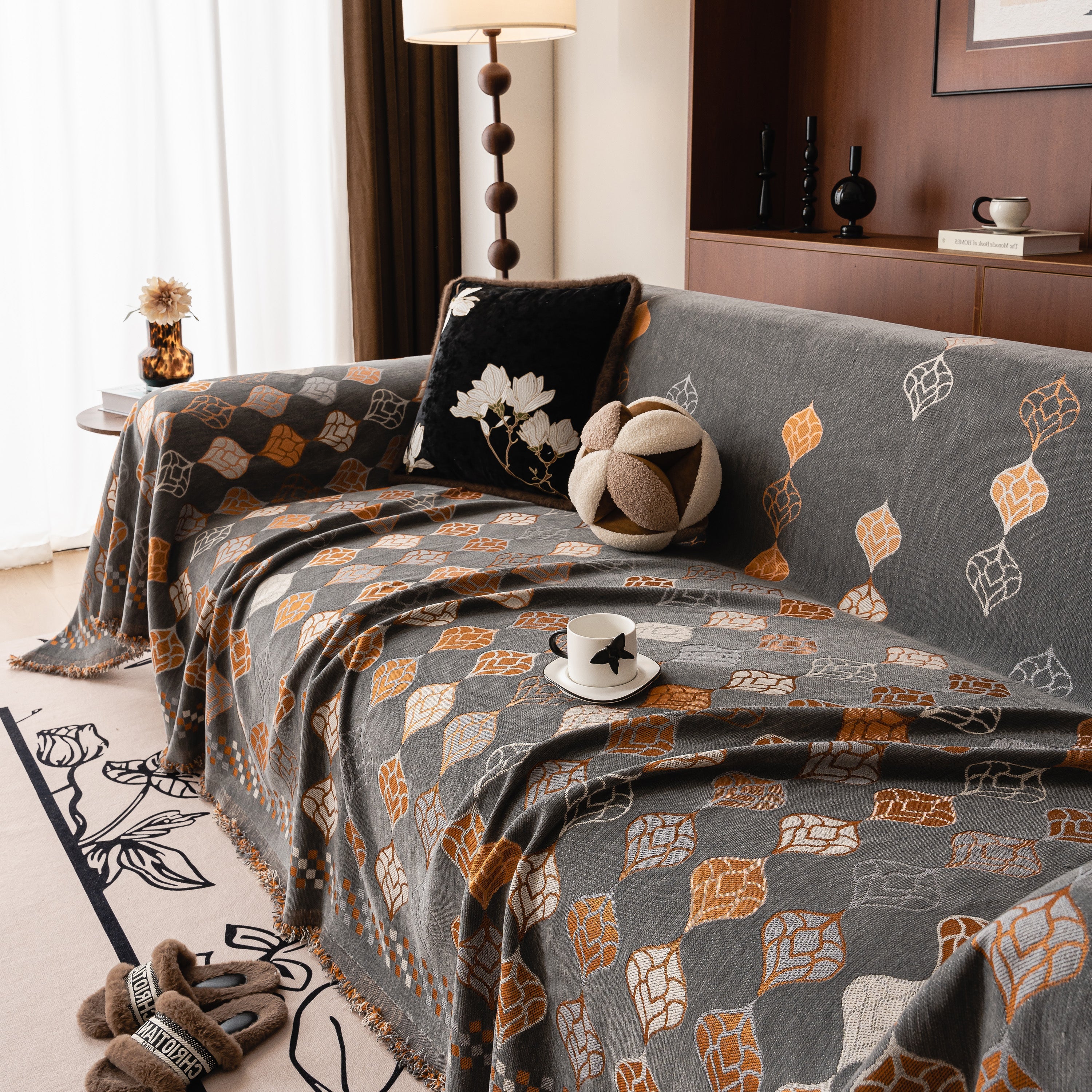 Boho Geometric Sofa Slipcovers Chenille Scratch Resistant Couch Protective Covers - Image 18