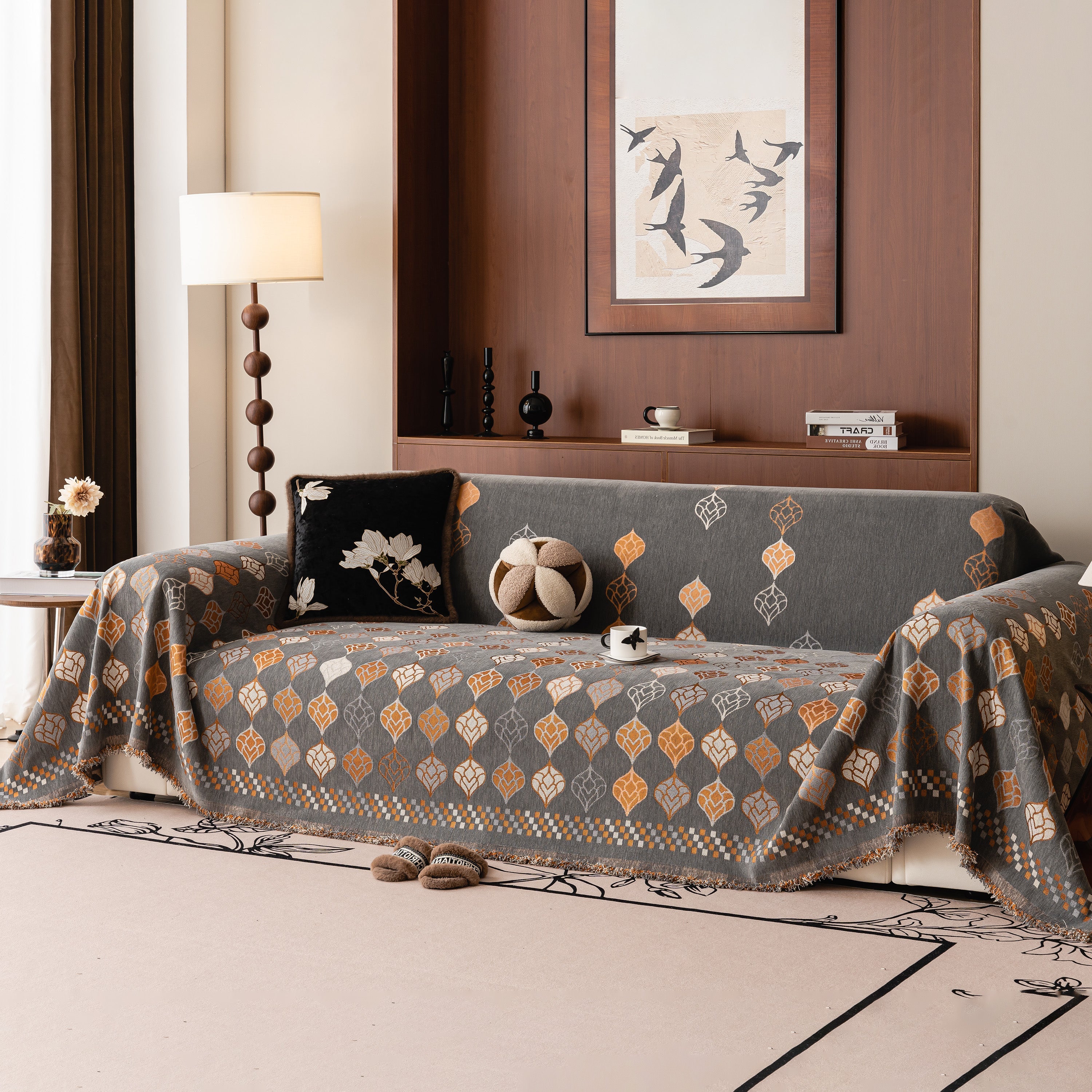 Boho Geometric Sofa Slipcovers Chenille Scratch Resistant Couch Protective Covers - Image 20