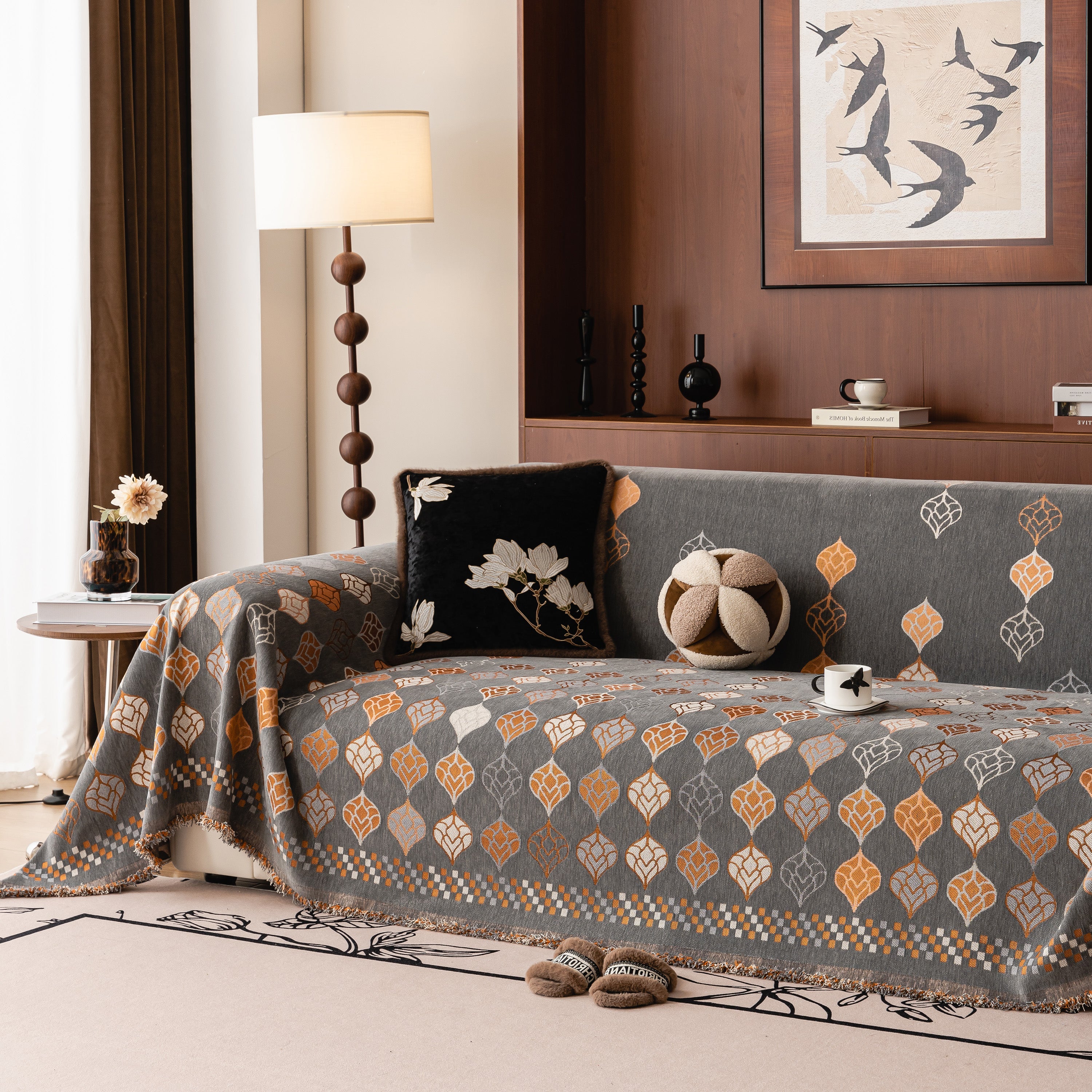 Boho Geometric Sofa Slipcovers Chenille Scratch Resistant Couch Protective Covers - Image 21