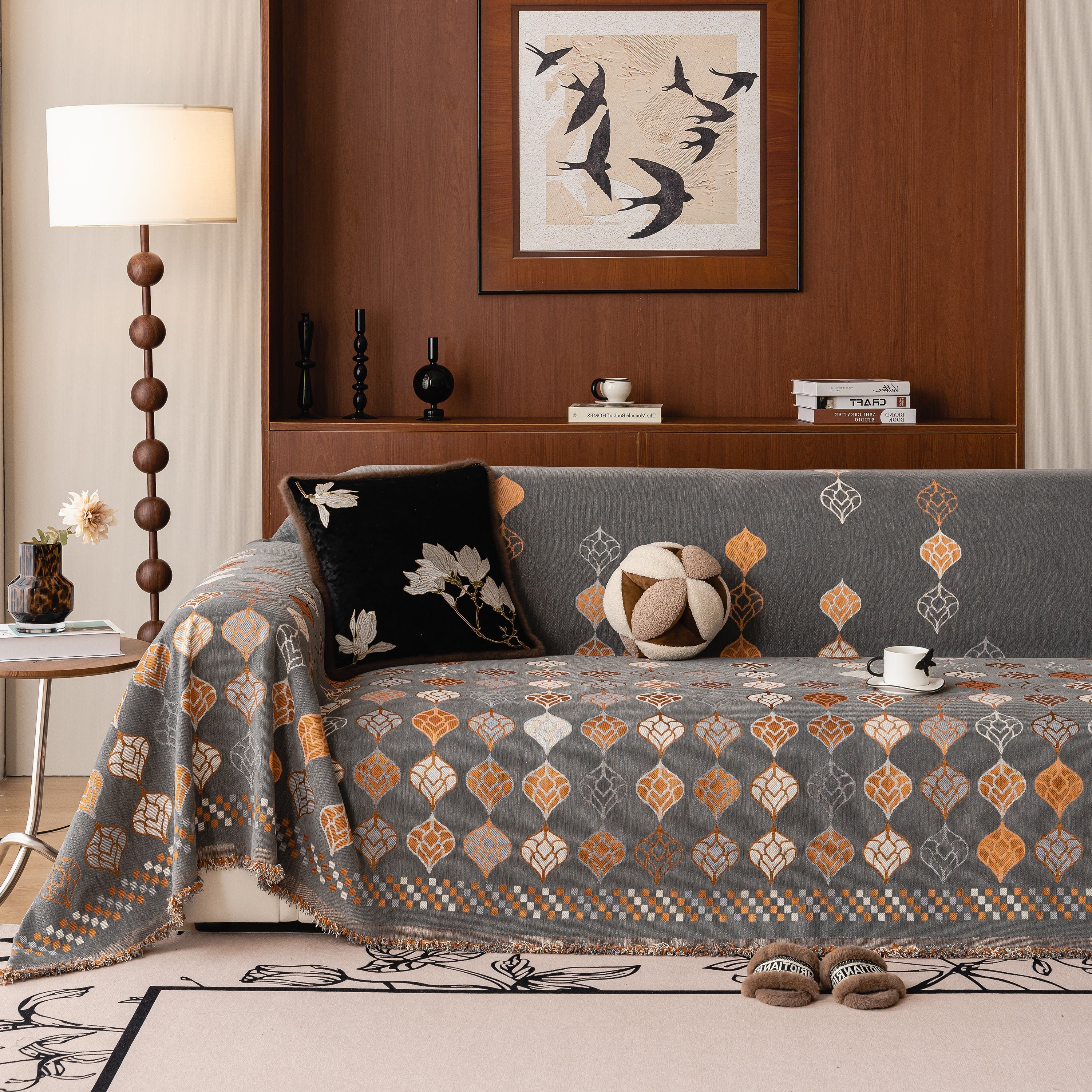 Boho Geometric Sofa Slipcovers Chenille Scratch Resistant Couch Protective Covers - Image 23