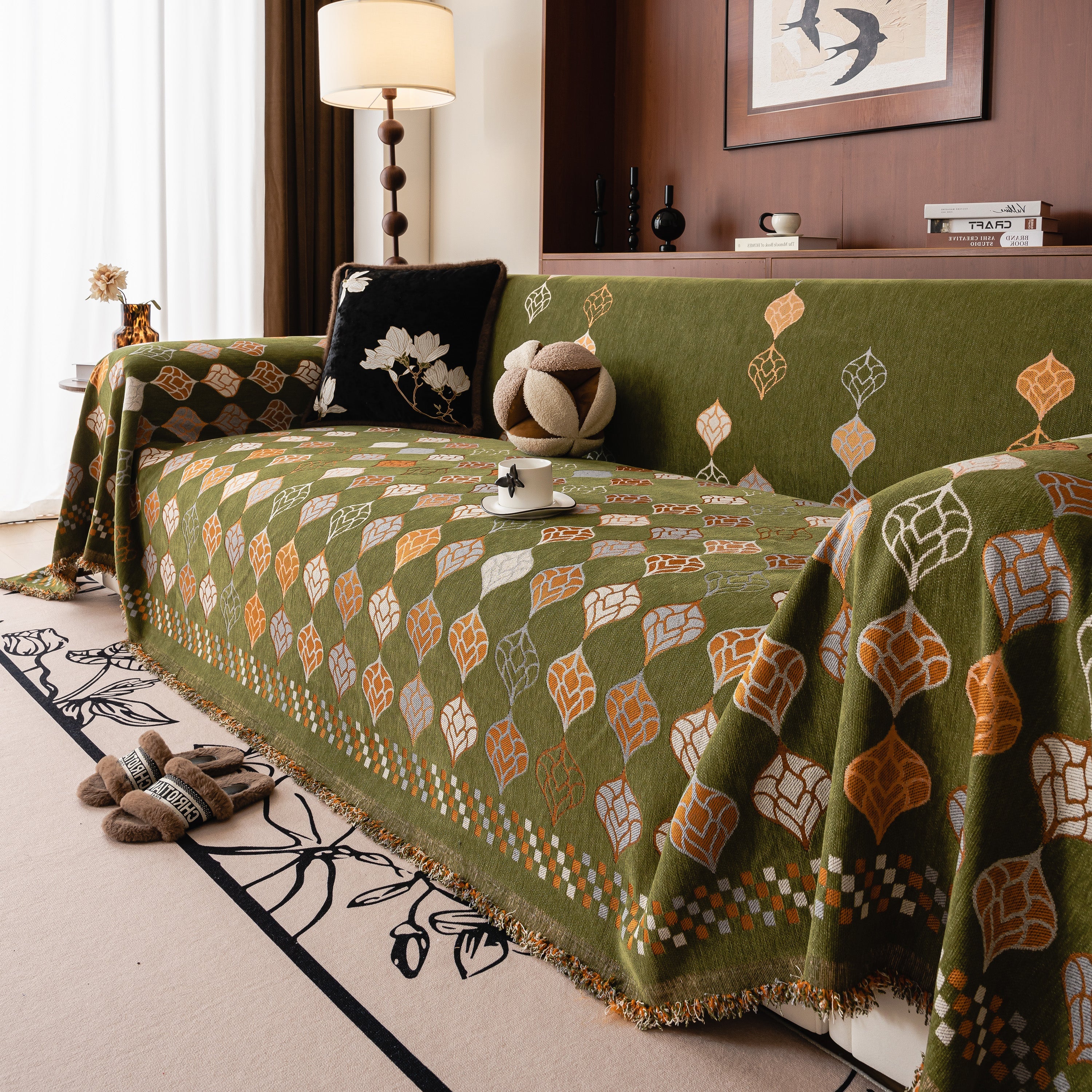 Boho Geometric Sofa Slipcovers Chenille Scratch Resistant Couch Protective Covers - Image 26