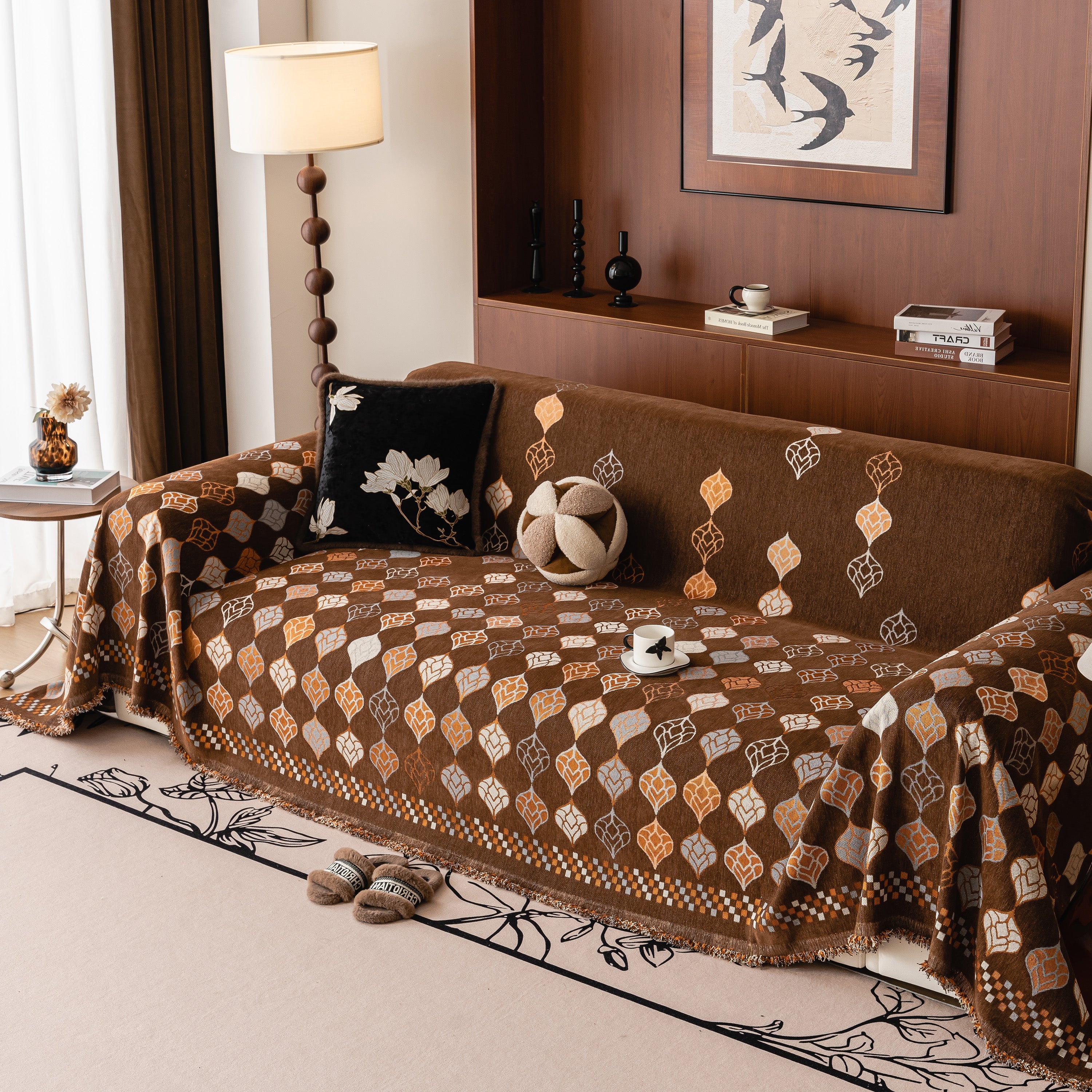 Boho Geometric Sofa Slipcovers Chenille Scratch Resistant Couch Protective Covers - Image 37