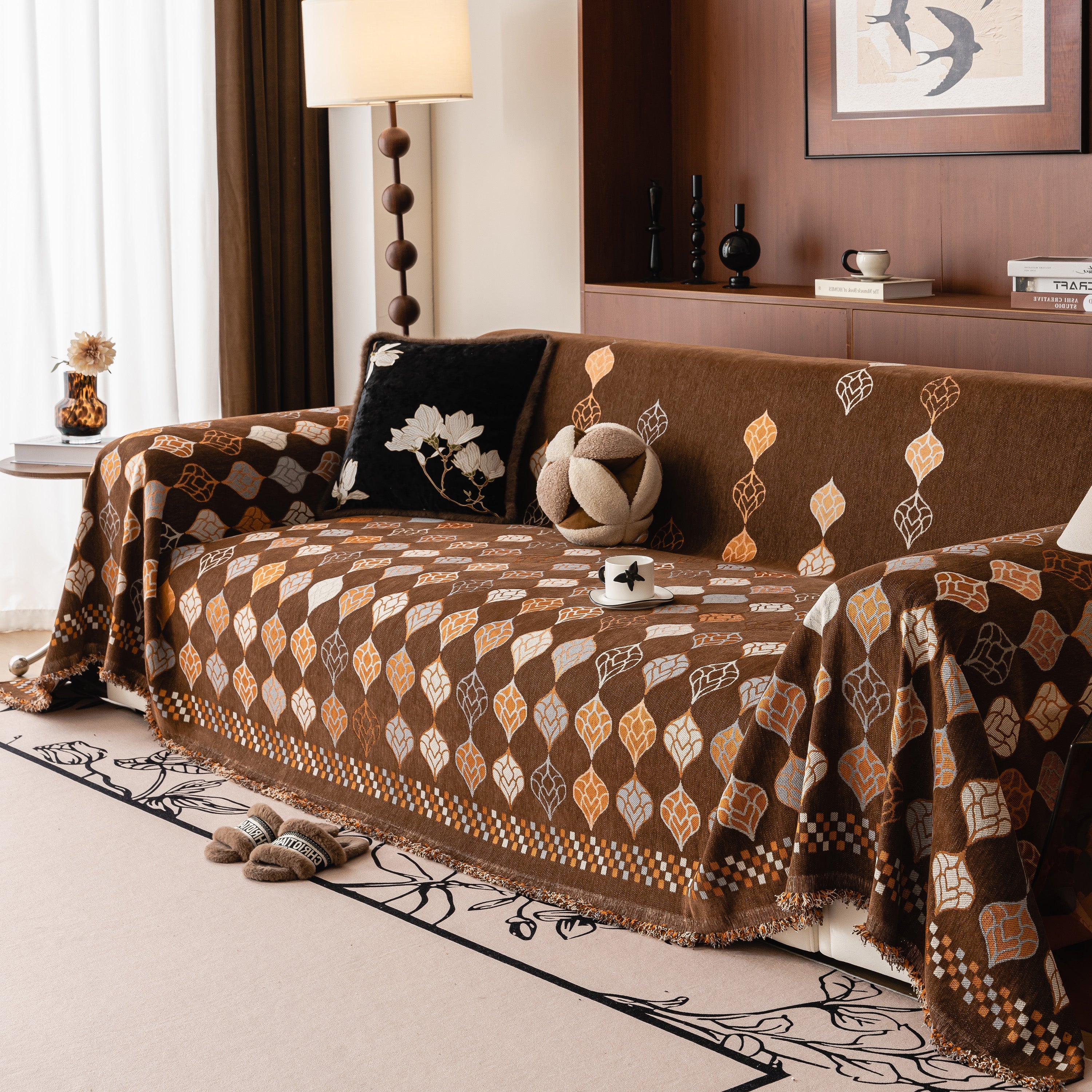 Boho Geometric Sofa Slipcovers Chenille Scratch Resistant Couch Protective Covers - Image 38