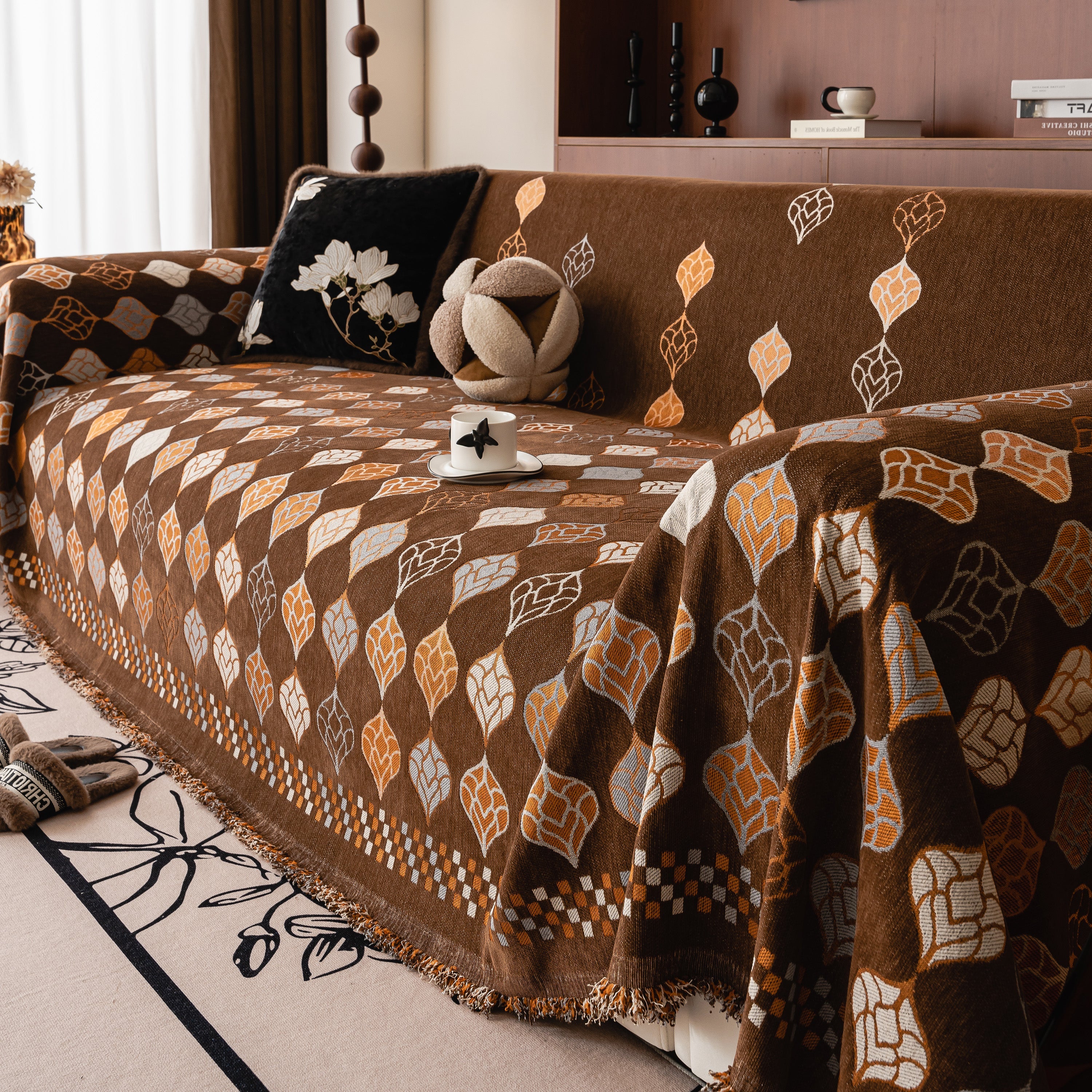 Boho Geometric Sofa Slipcovers Chenille Scratch Resistant Couch Protective Covers - Image 39