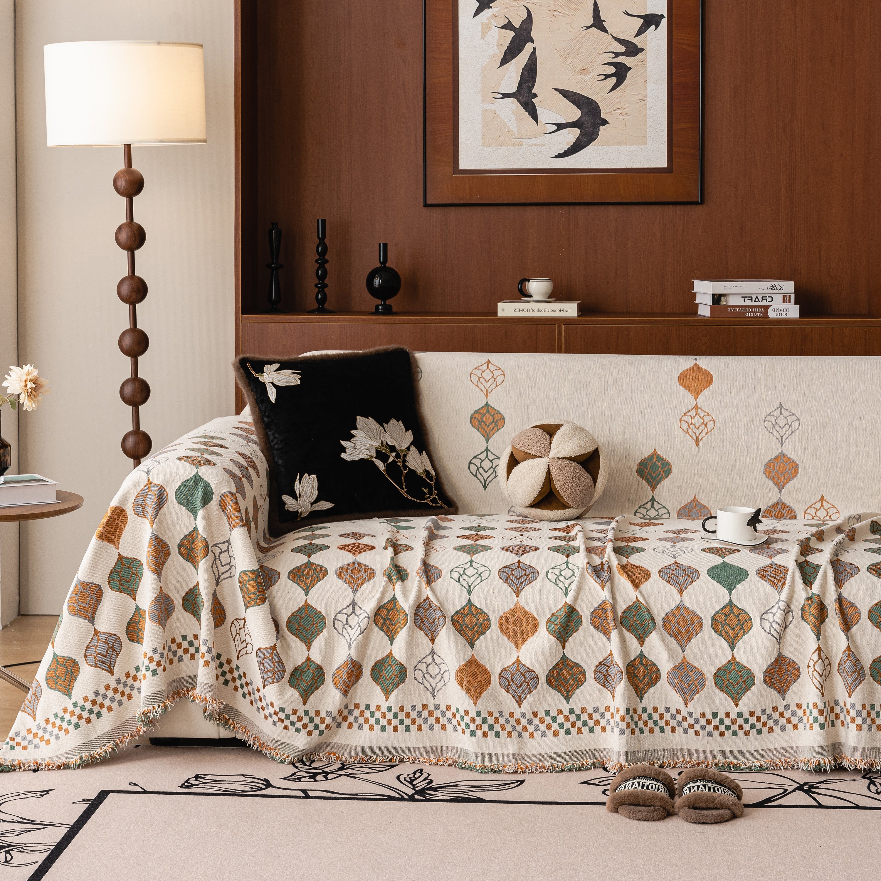 Boho Geometric Sofa Slipcovers Chenille Scratch Resistant Couch Protective Covers - Image 58