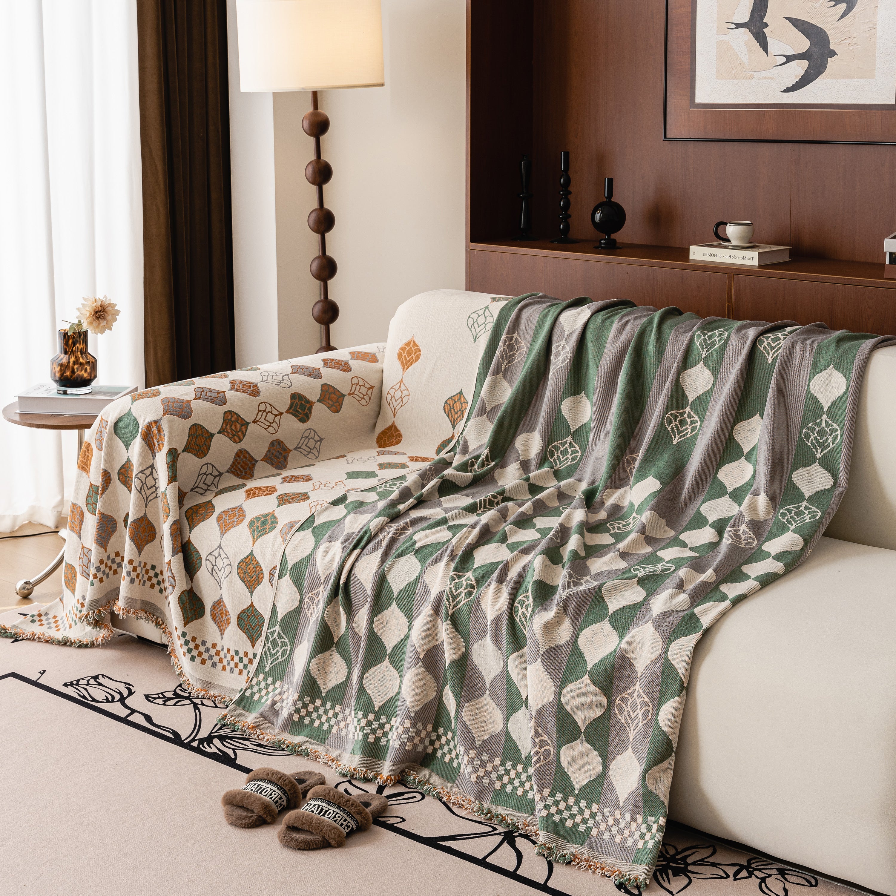 Boho Geometric Sofa Slipcovers Chenille Scratch Resistant Couch Protective Covers - Image 59