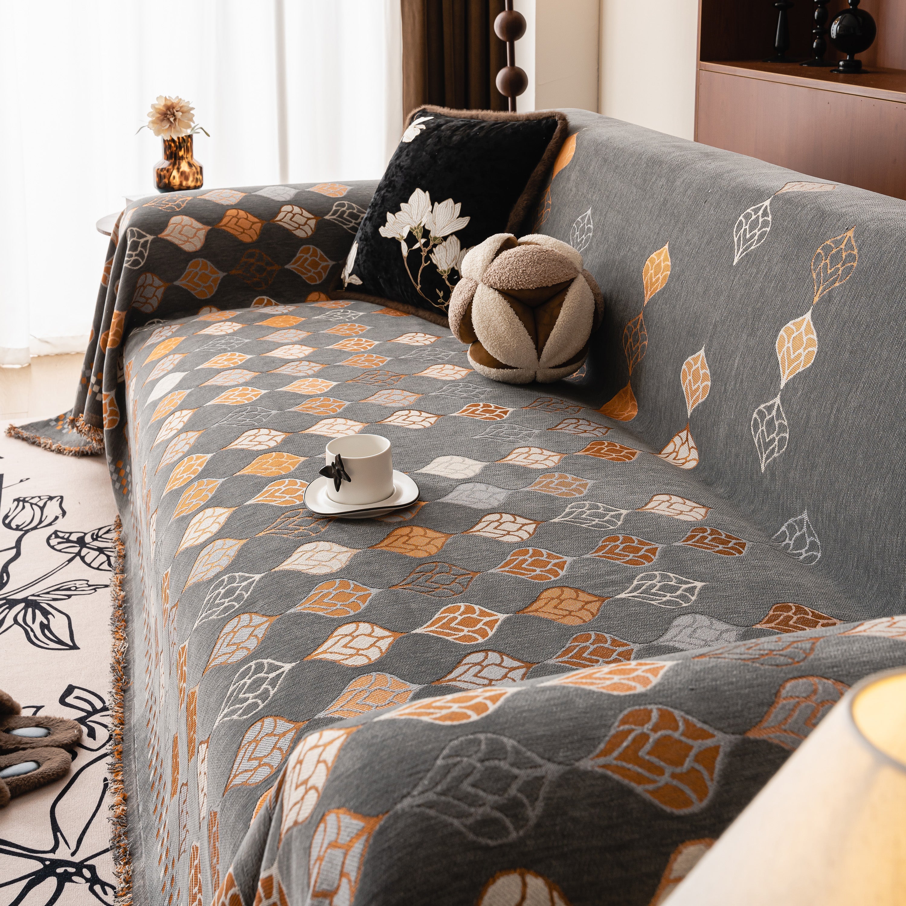 Boho Geometric Sofa Slipcovers Chenille Scratch Resistant Couch Protective Covers - Image 7