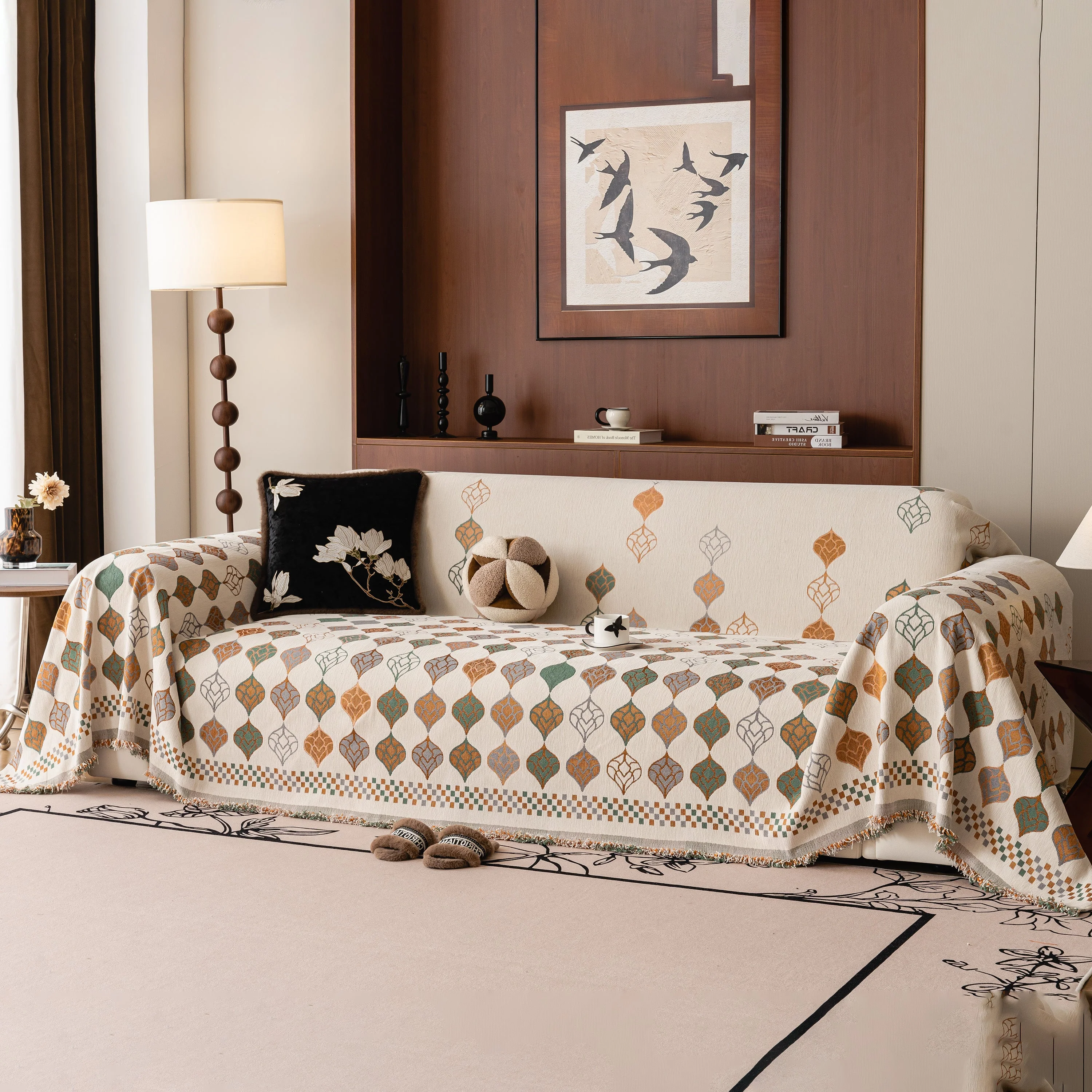 Boho Geometric Sofa Slipcovers Chenille Scratch Resistant Couch Protective Covers - Image 71