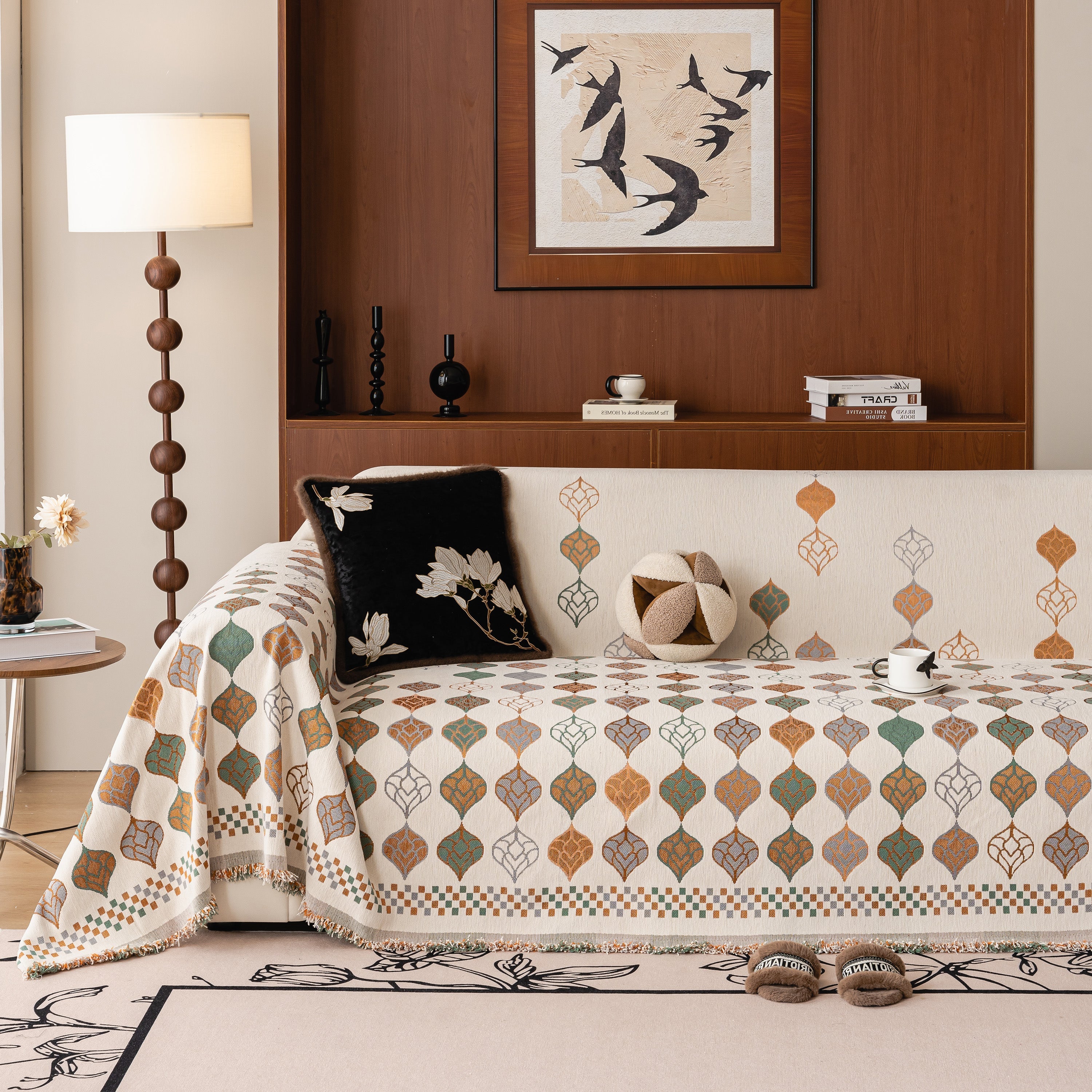 Boho Geometric Sofa Slipcovers Chenille Scratch Resistant Couch Protective Covers - Image 74