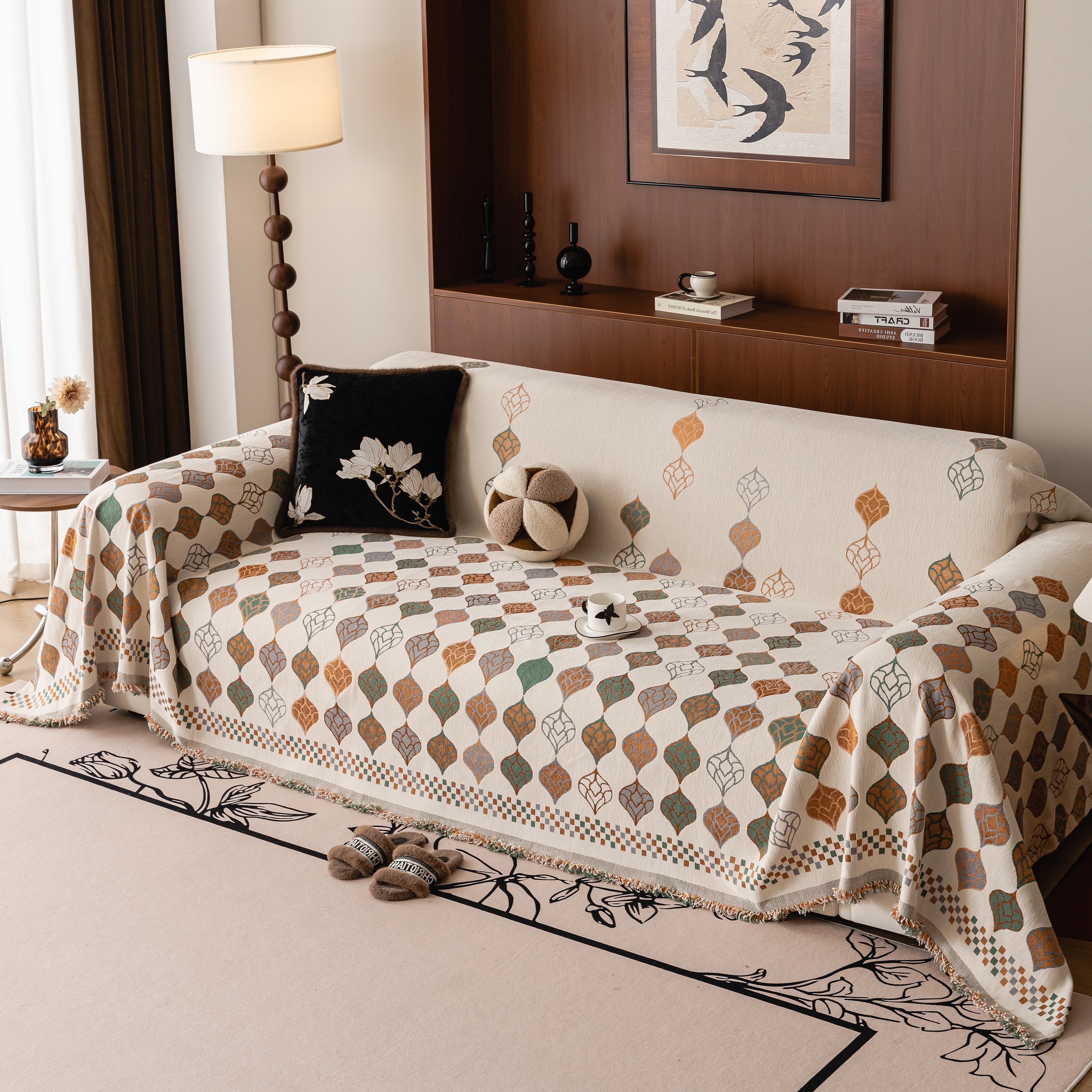 Boho Geometric Sofa Slipcovers Chenille Scratch Resistant Couch Protective Covers - Image 75