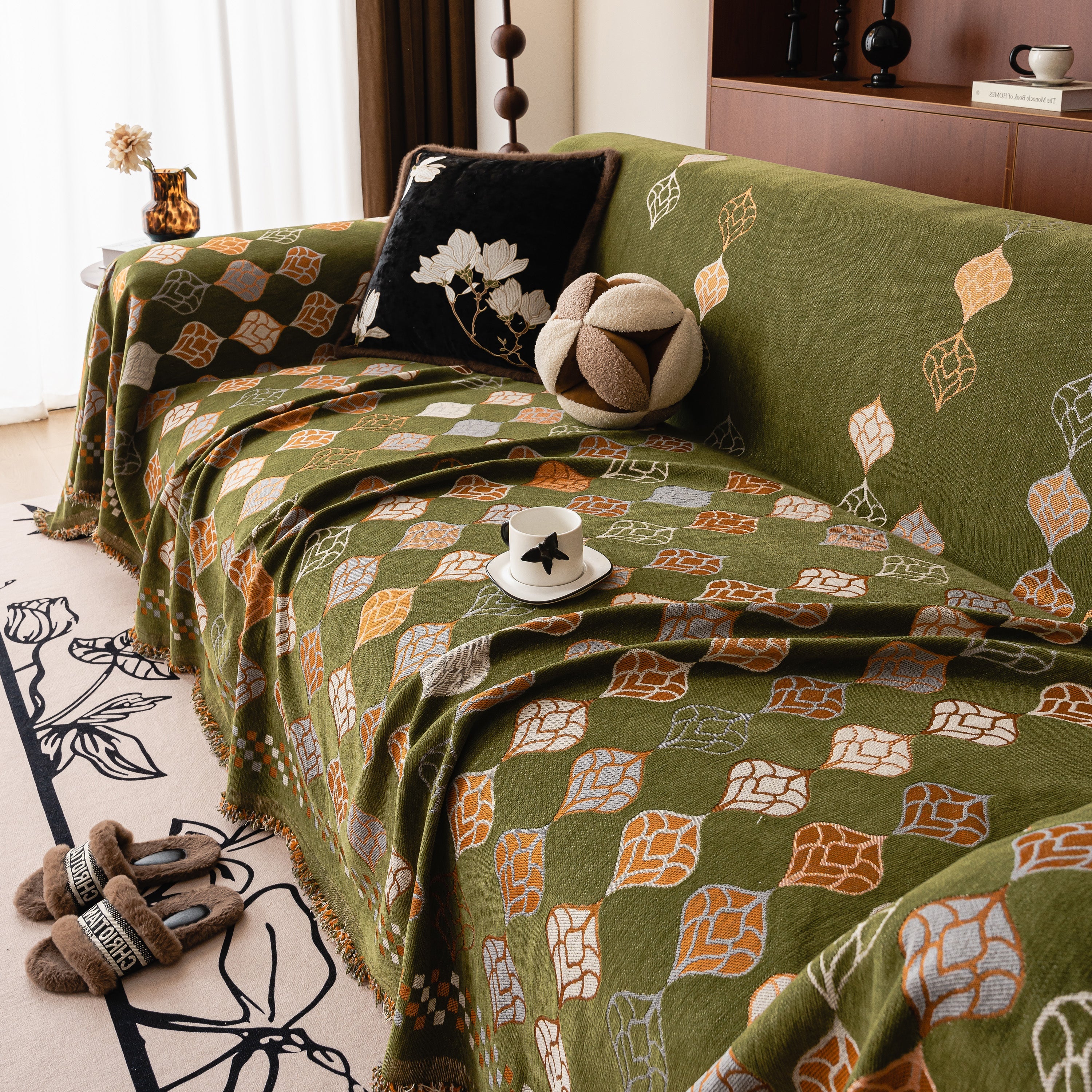 Boho Geometric Sofa Slipcovers Chenille Scratch Resistant Couch Protective Covers - Image 85