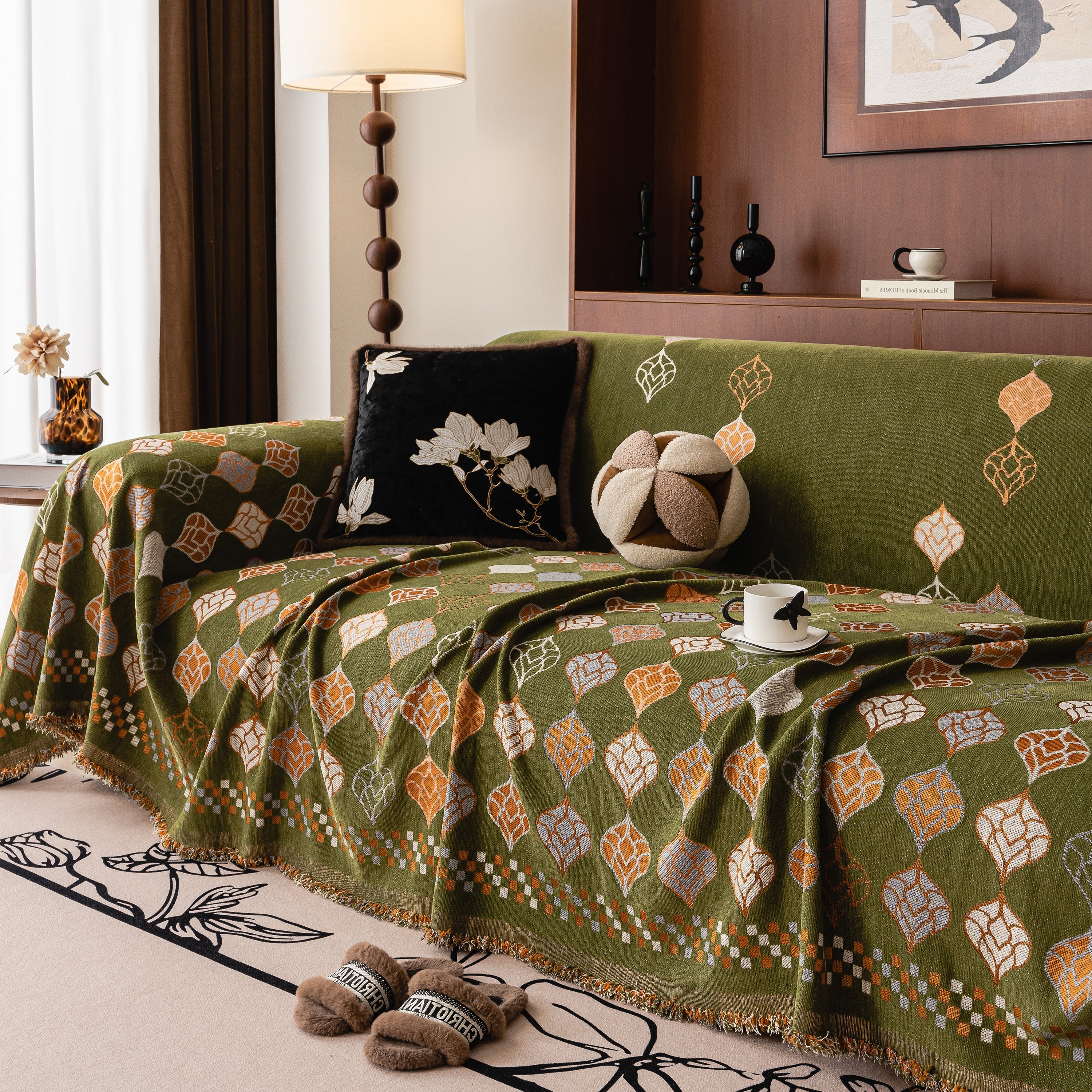 Boho Geometric Sofa Slipcovers Chenille Scratch Resistant Couch Protective Covers - Image 86