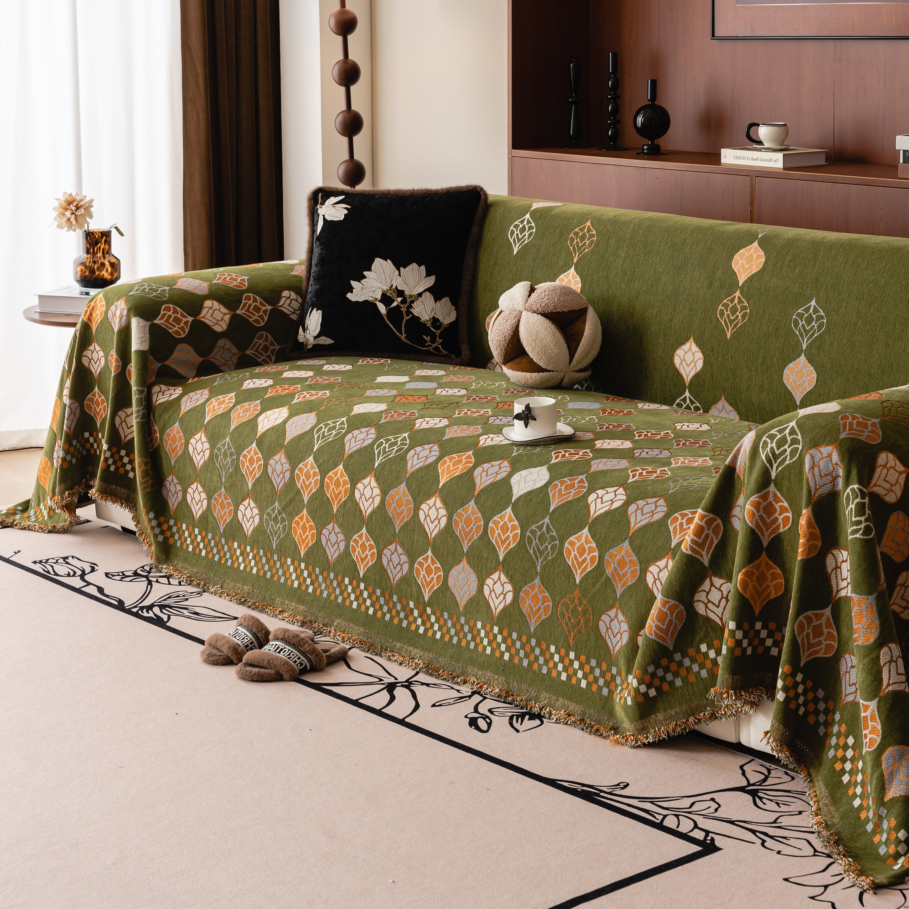 Boho Geometric Sofa Slipcovers Chenille Scratch Resistant Couch Protective Covers - Image 88