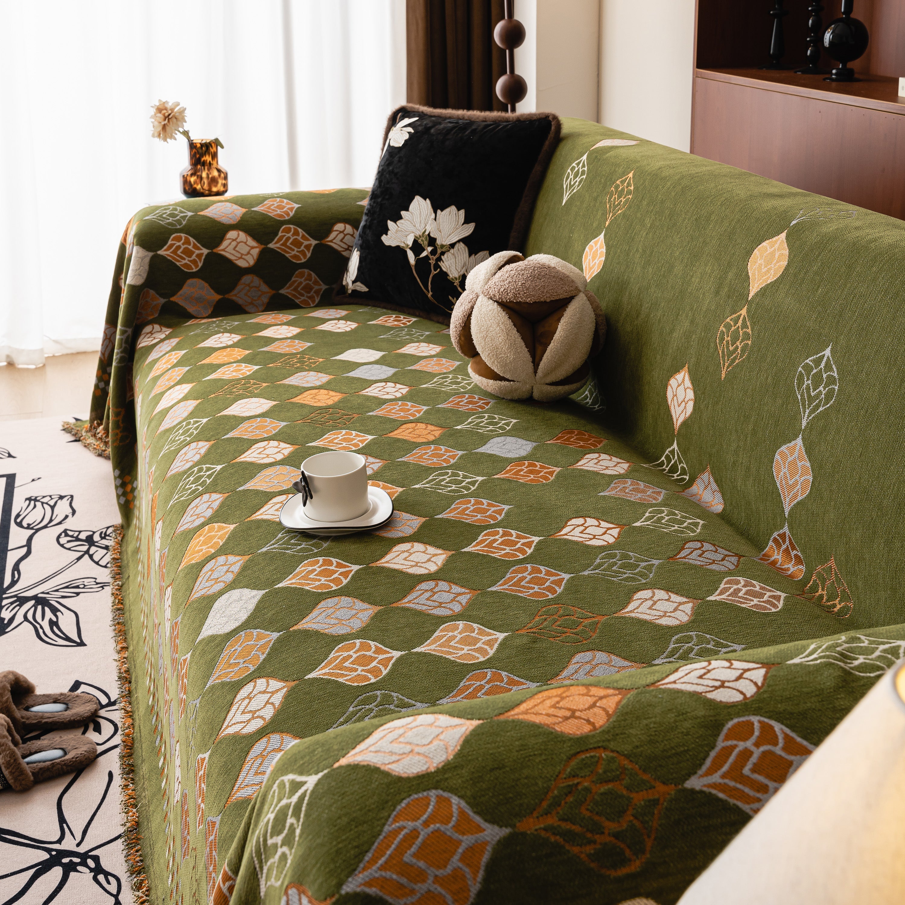 Boho Geometric Sofa Slipcovers Chenille Scratch Resistant Couch Protective Covers - Image 89