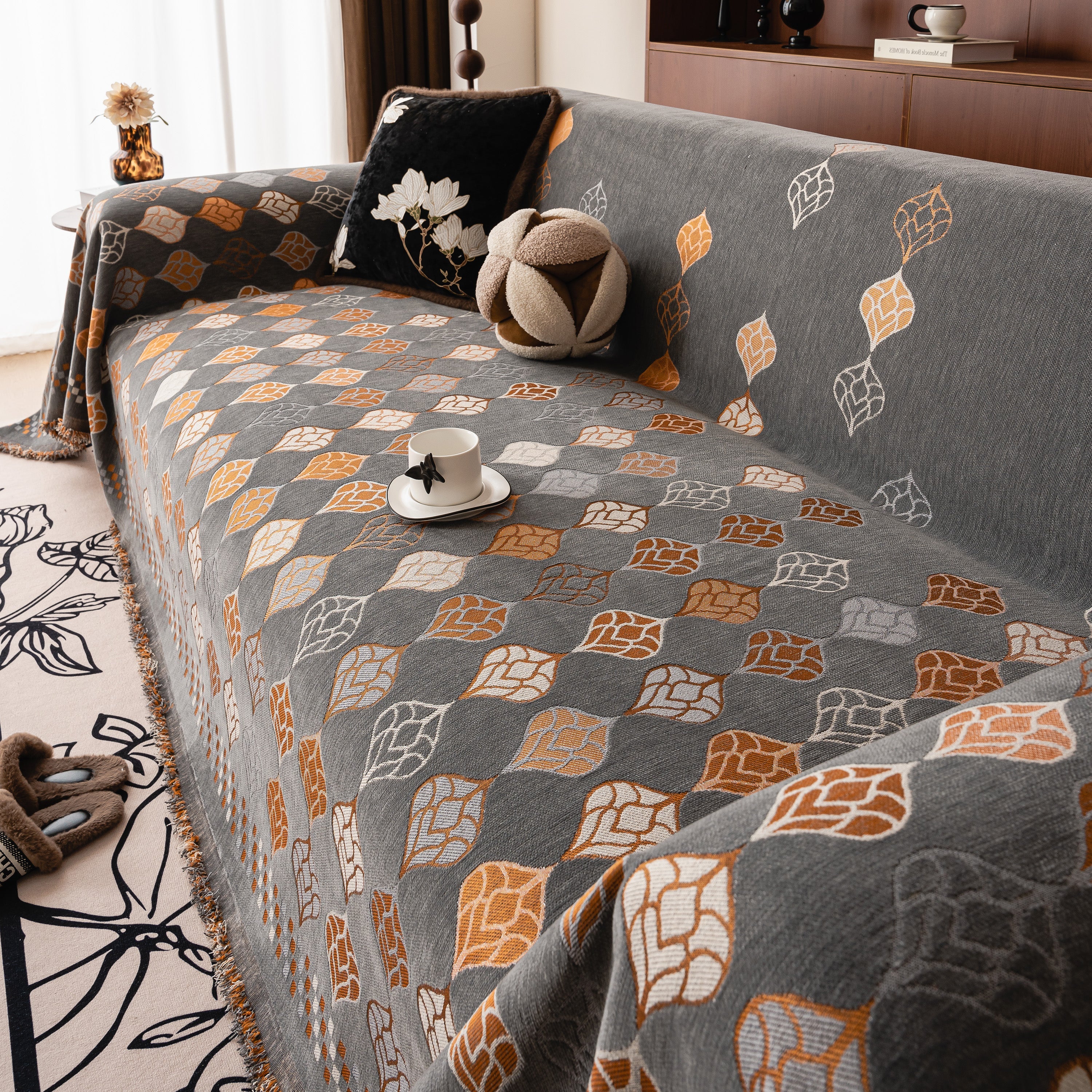 Boho Geometric Sofa Slipcovers Chenille Scratch Resistant Couch Protective Covers - Image 9