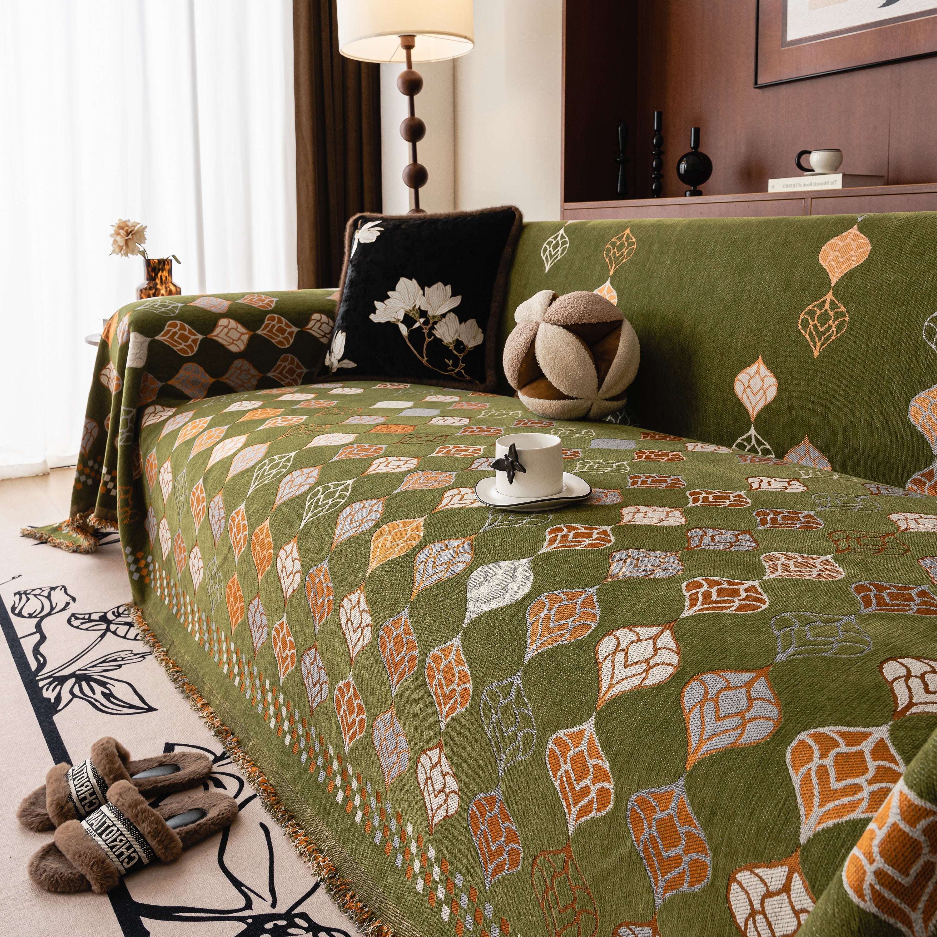 Boho Geometric Sofa Slipcovers Chenille Scratch Resistant Couch Protective Covers - Image 90