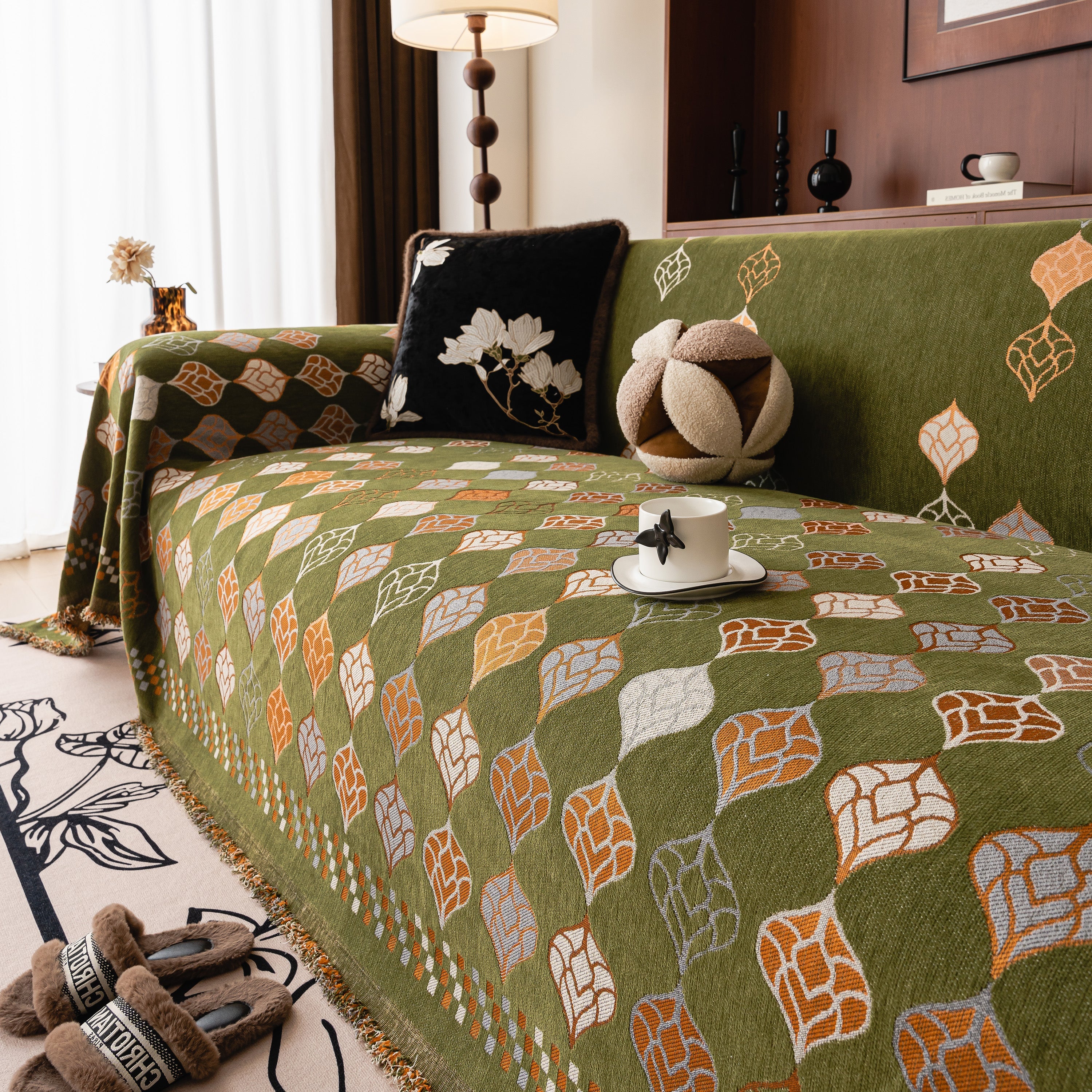 Boho Geometric Sofa Slipcovers Chenille Scratch Resistant Couch Protective Covers - Image 91