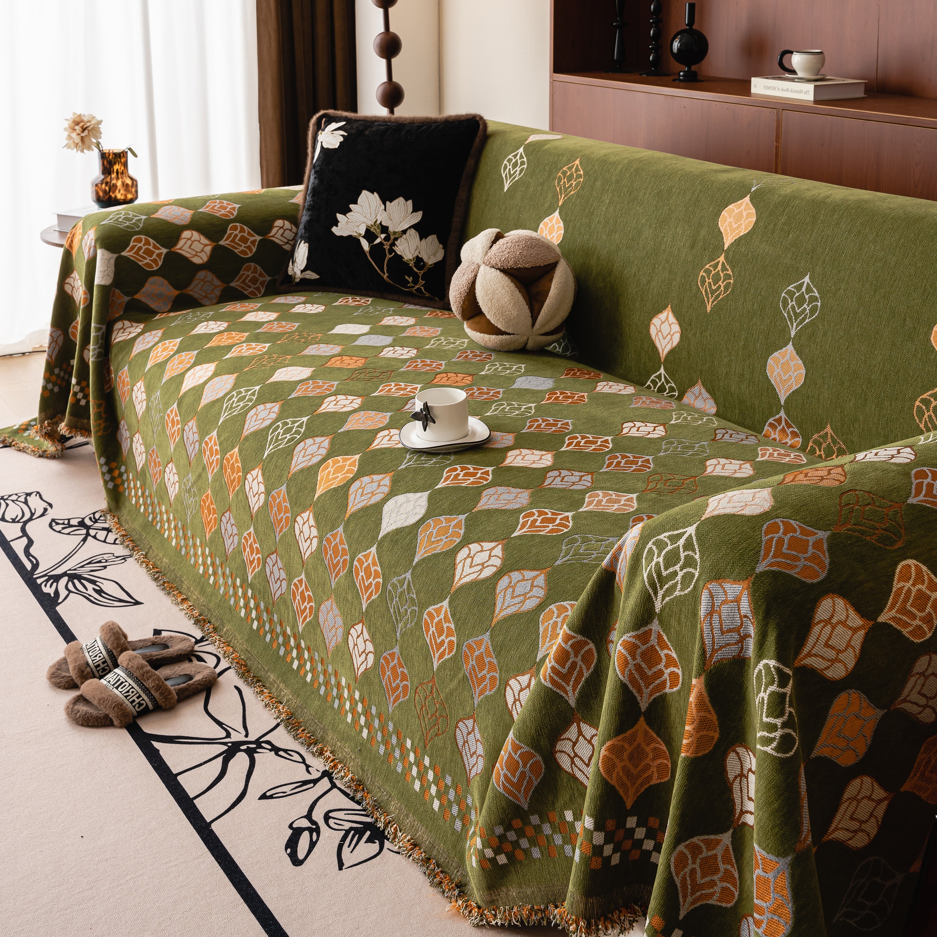 Boho Geometric Sofa Slipcovers Chenille Scratch Resistant Couch Protective Covers - Image 92