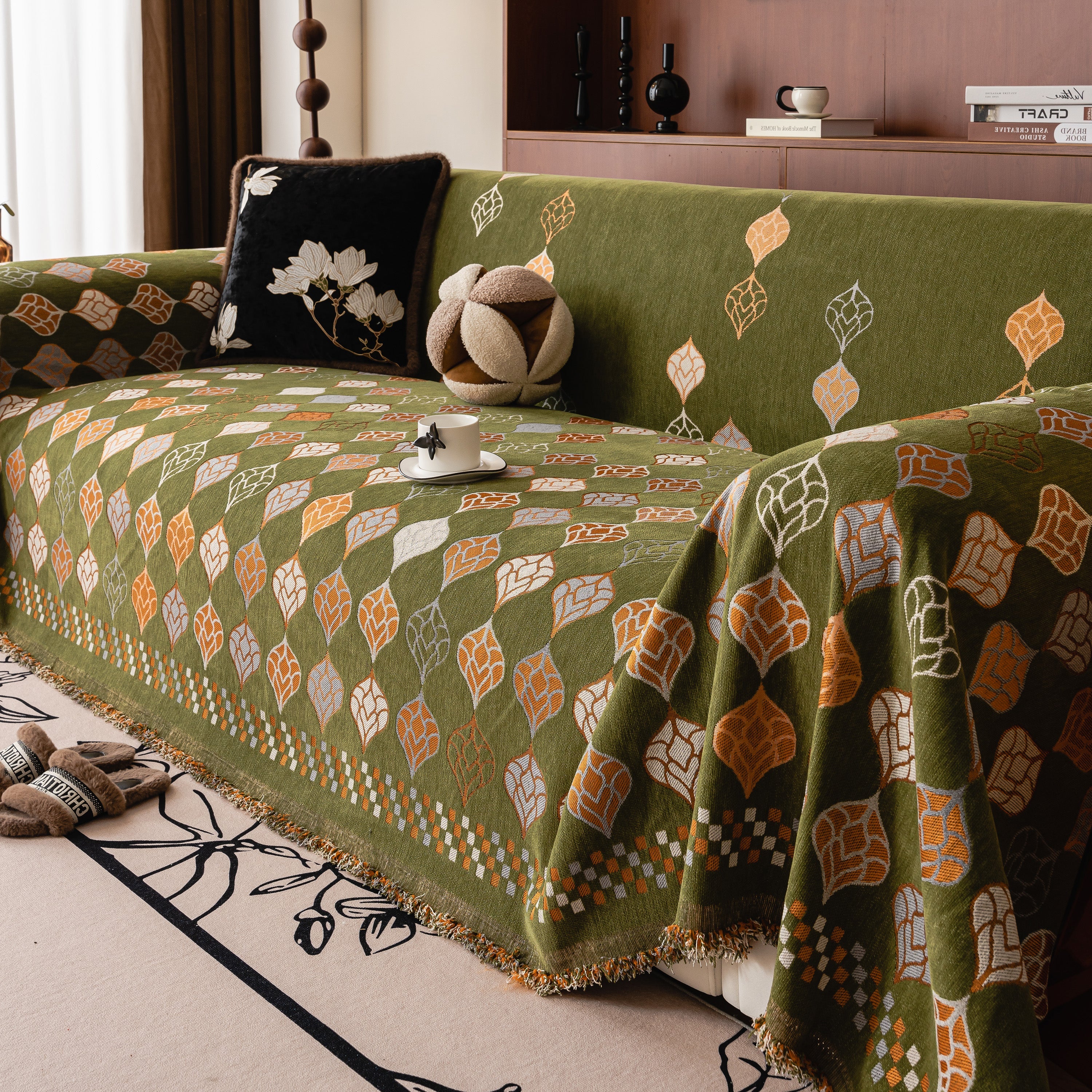 Boho Geometric Sofa Slipcovers Chenille Scratch Resistant Couch Protective Covers - Image 93